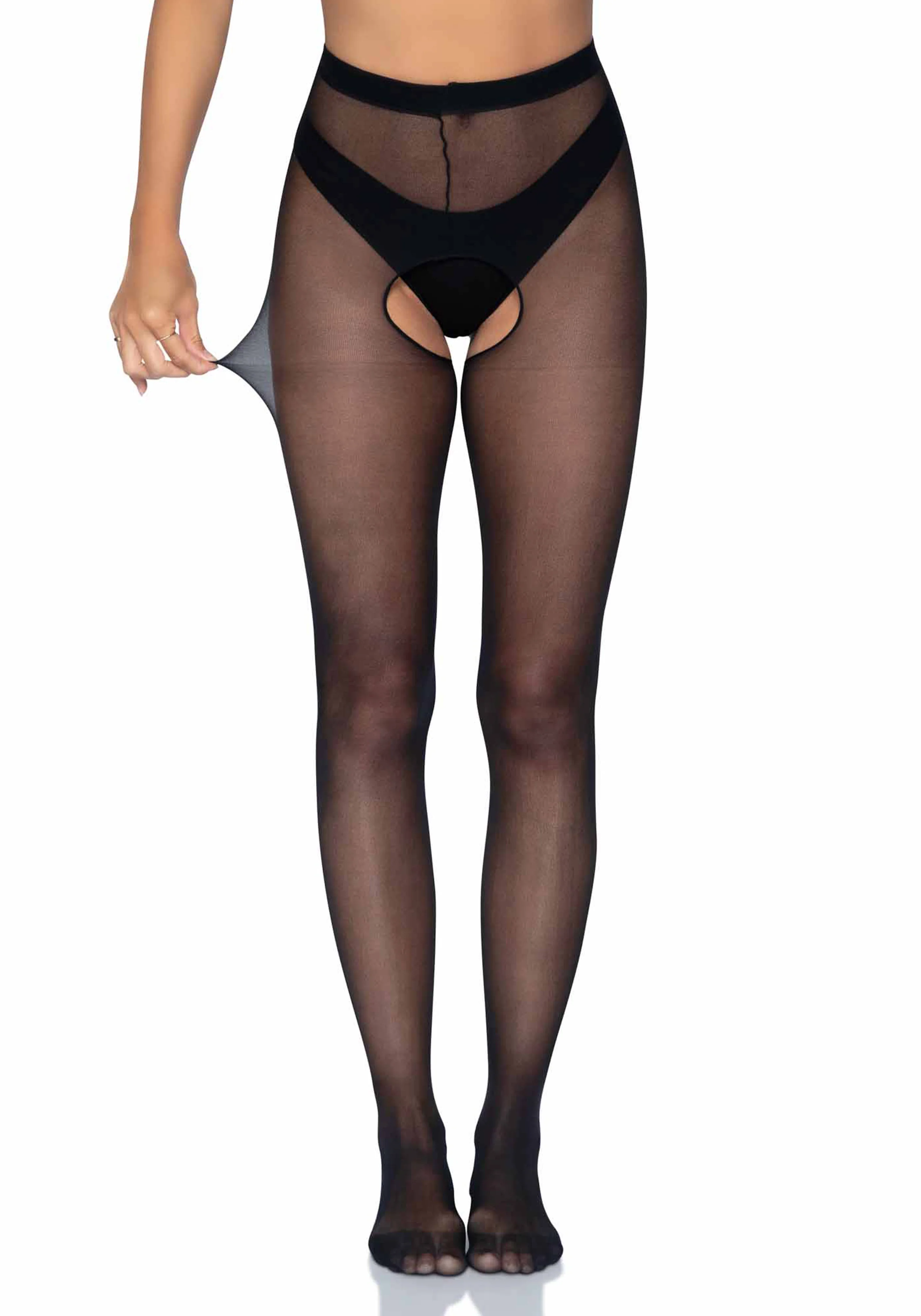 Sheer Crotchless Pantyhose - Image 5
