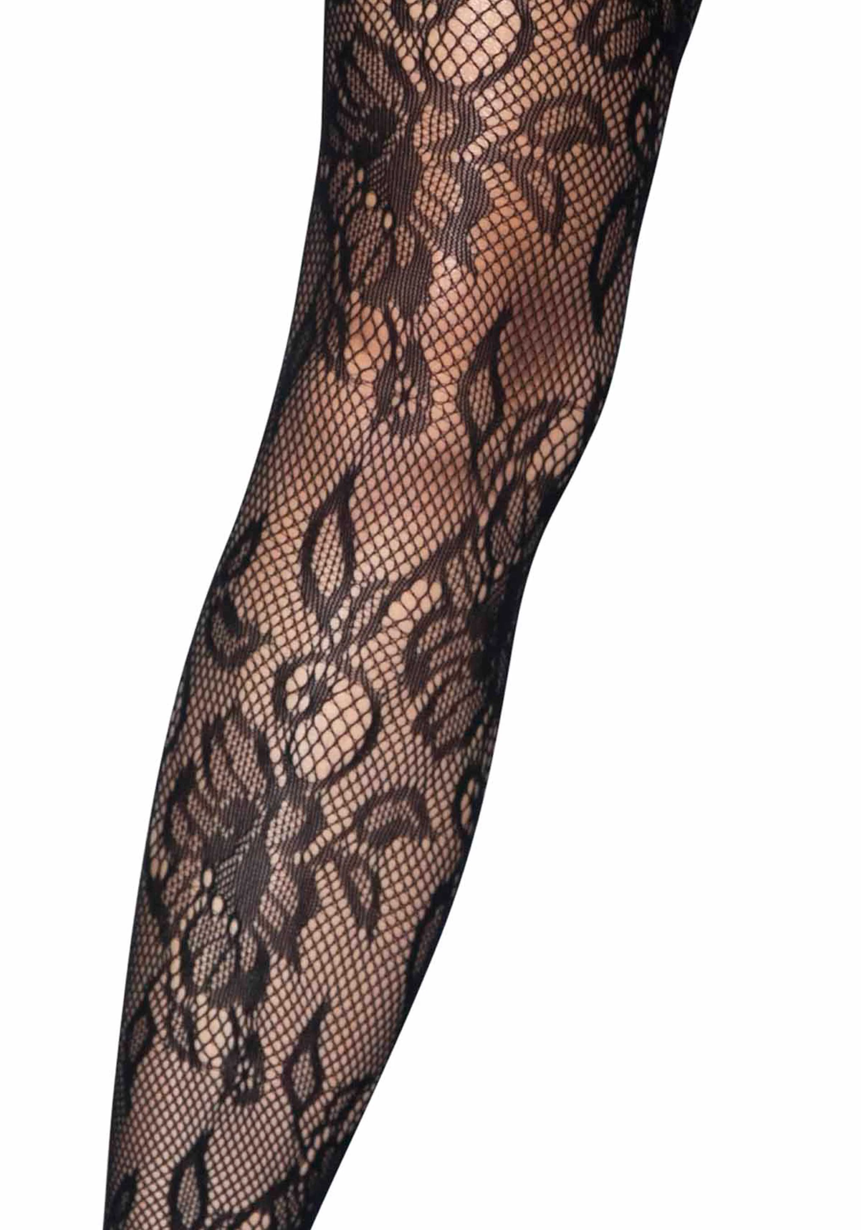 Lace Stockings with Attached Garter Belt - Image 9