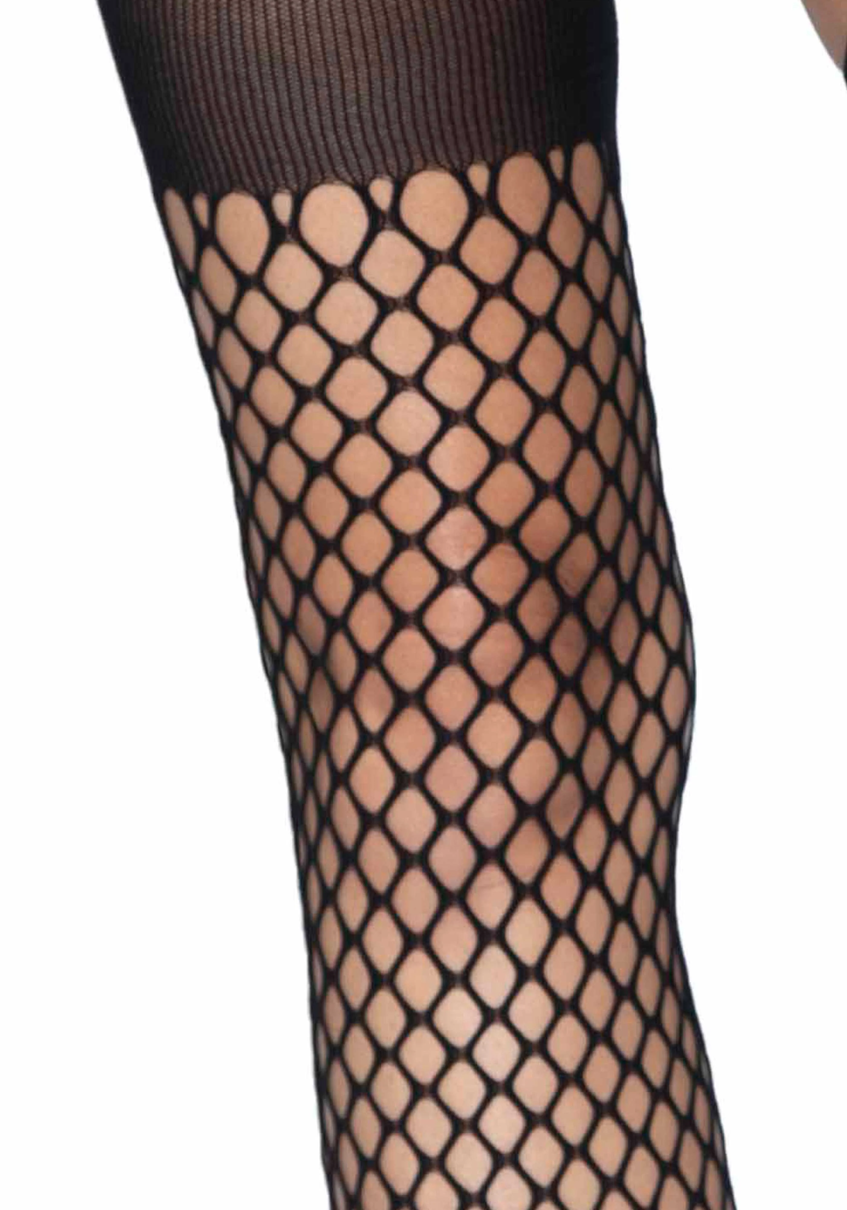 Oval Net Suspender Hose With Opaque Top - Image 9