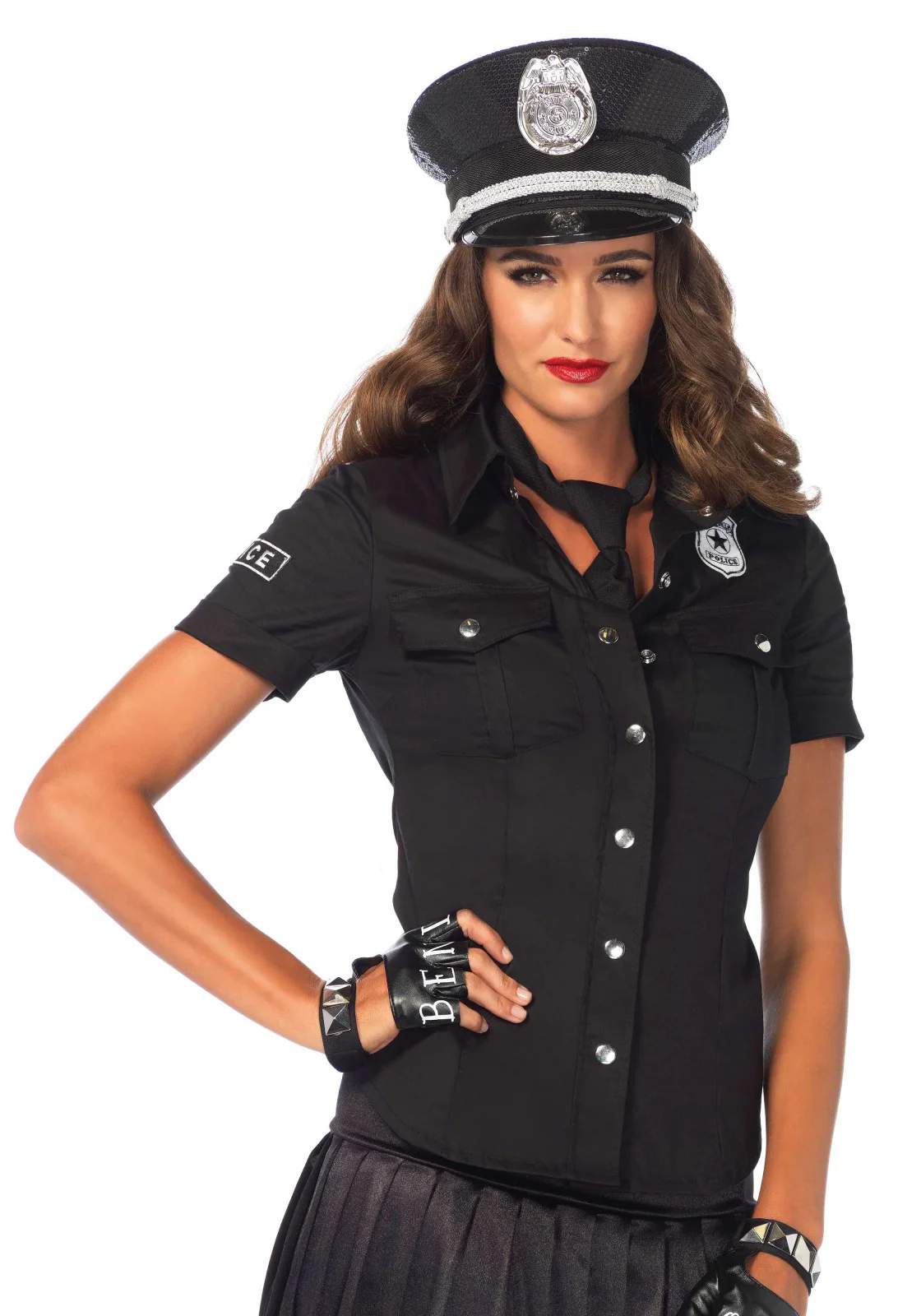 Police Shirt with Badge Accents and Tie - Image 3