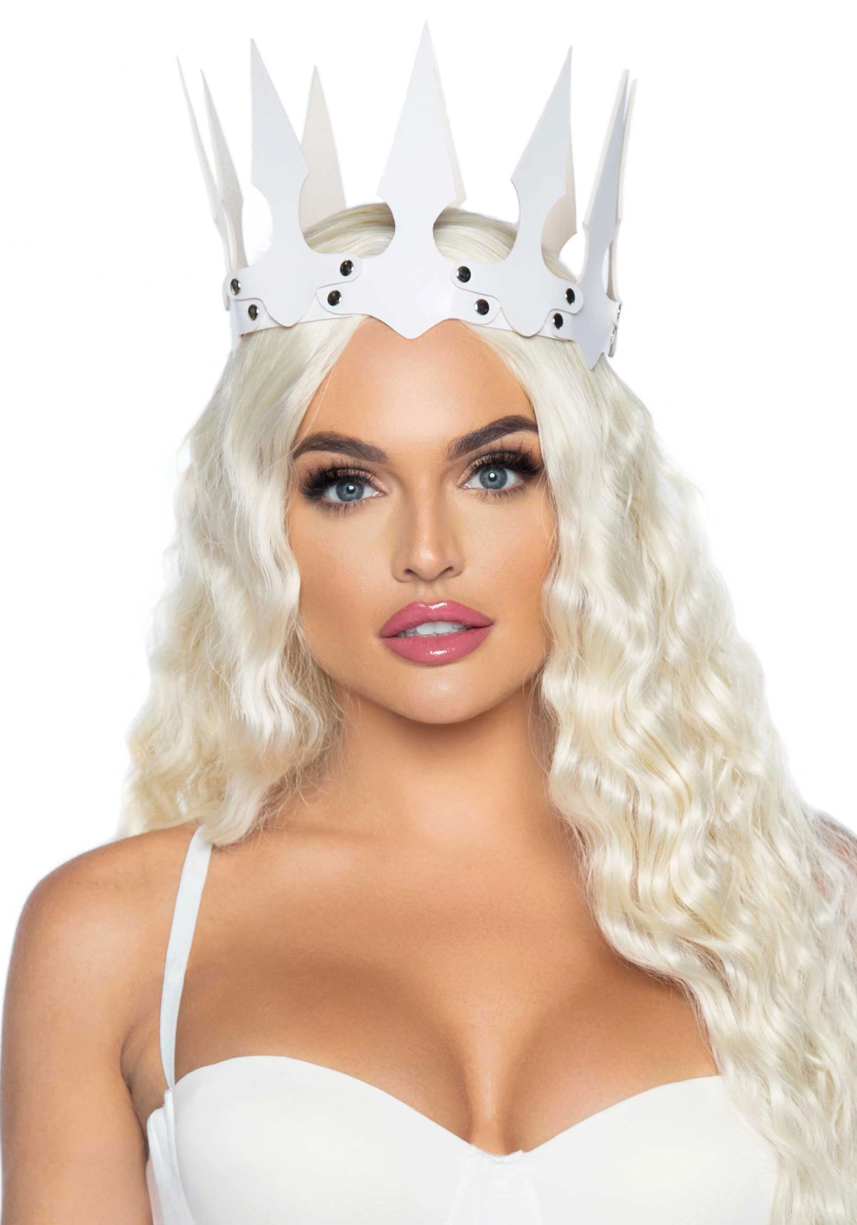 Faux Leather Spiked Crown - Image 2