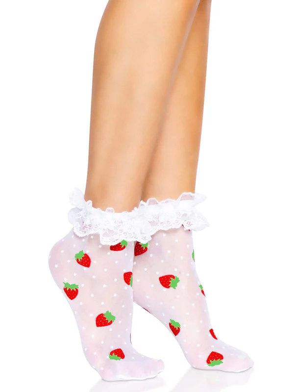 Strawberry Ruffle Top Anklets - Image 2