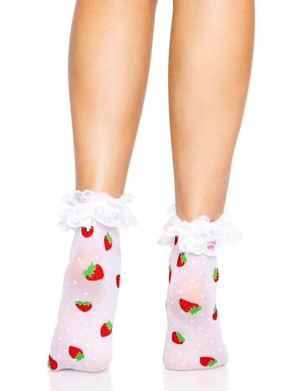 Strawberry Ruffle Top Anklets - Image 3