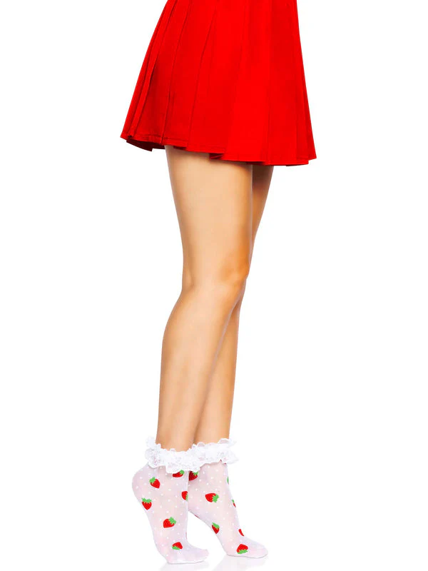 Strawberry Ruffle Top Anklets - Image 5