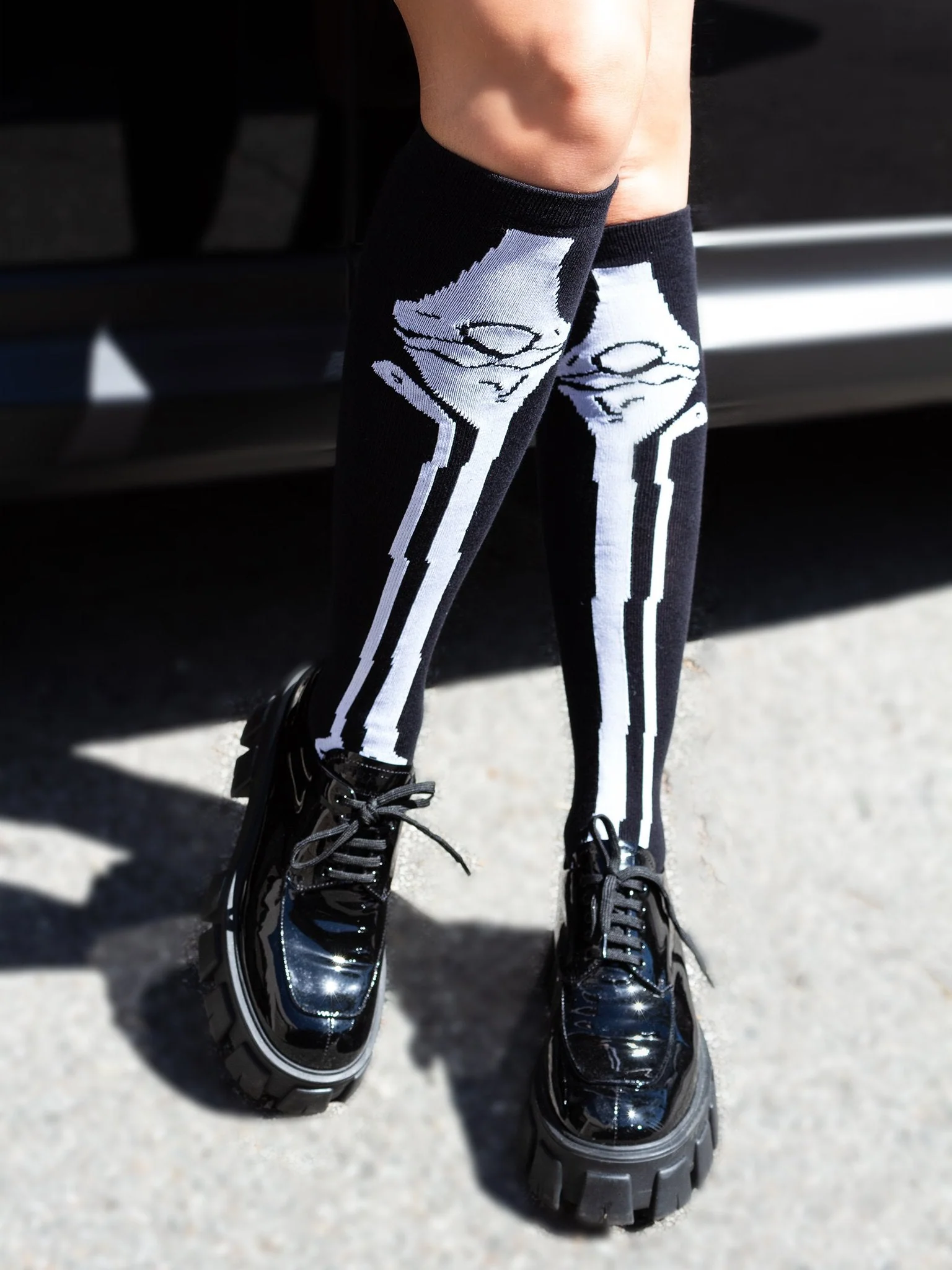 Skeleton Over The Knee Socks - Image 4