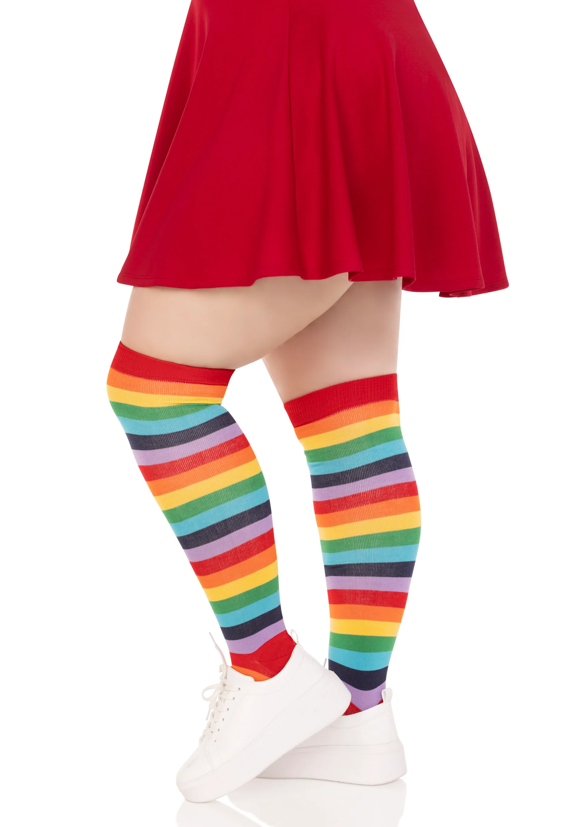 Plus Rainbow Elastane Thigh Highs - Image 2