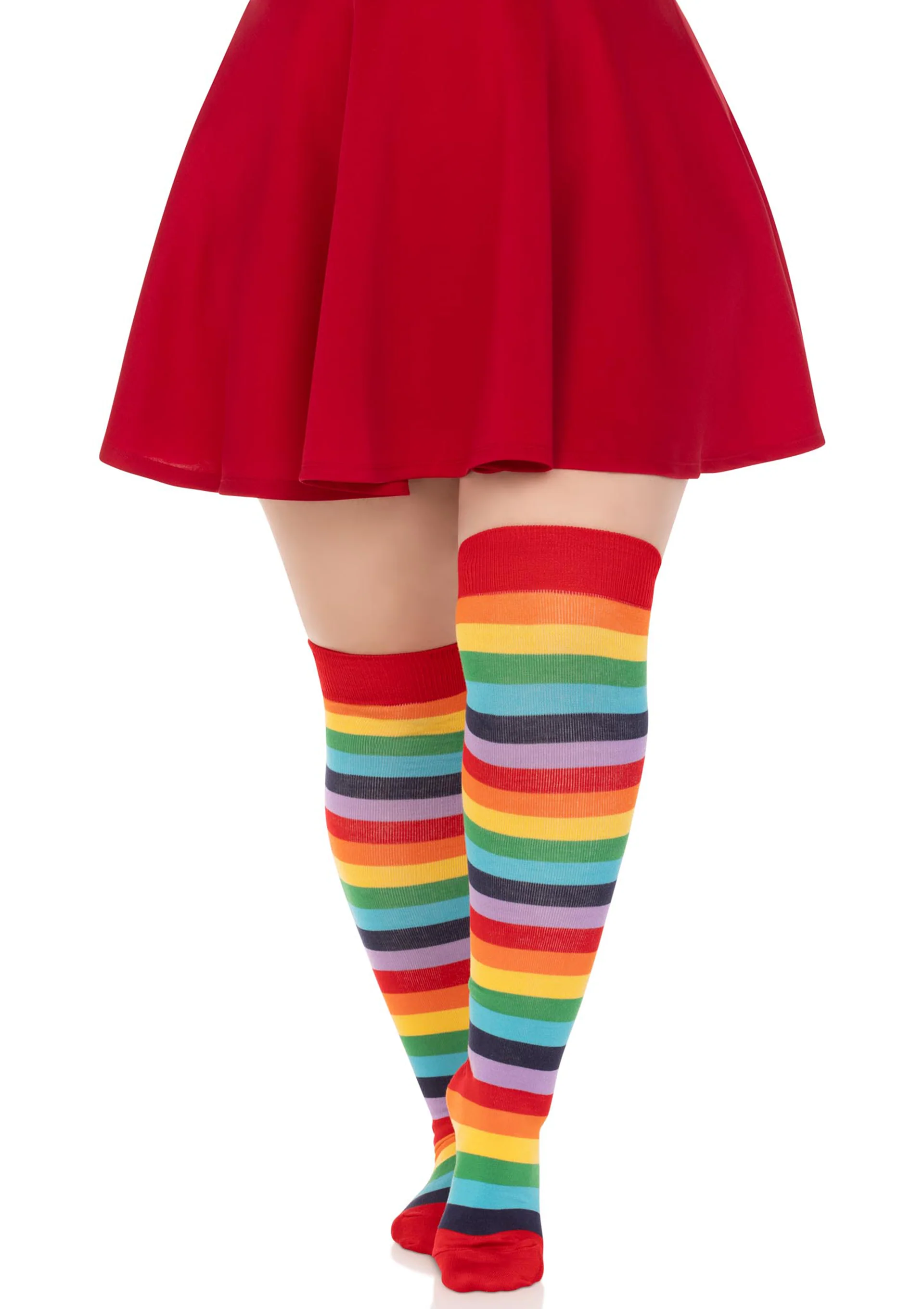Plus Rainbow Elastane Thigh Highs - Image 3