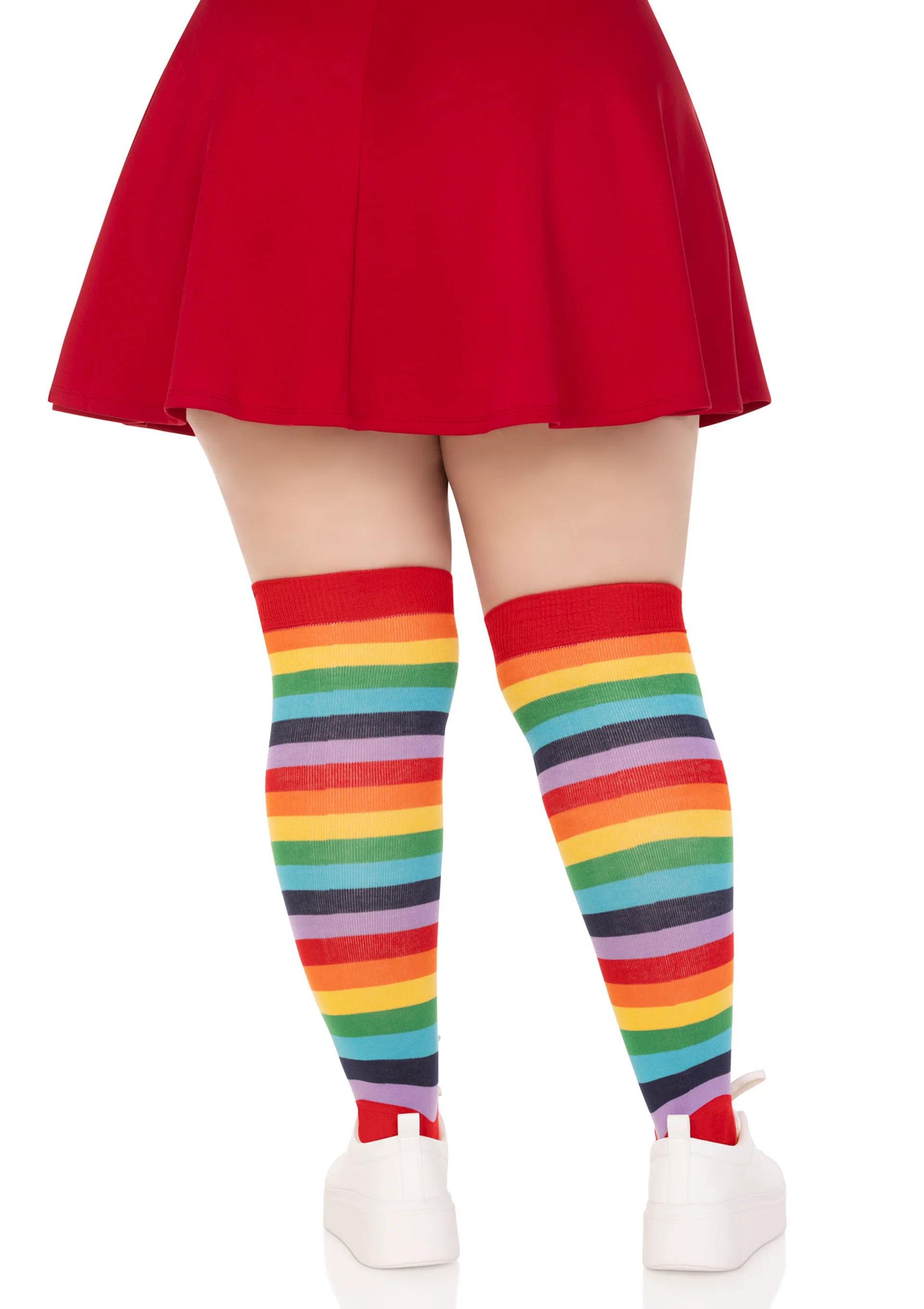 Plus Rainbow Elastane Thigh Highs - Image 4