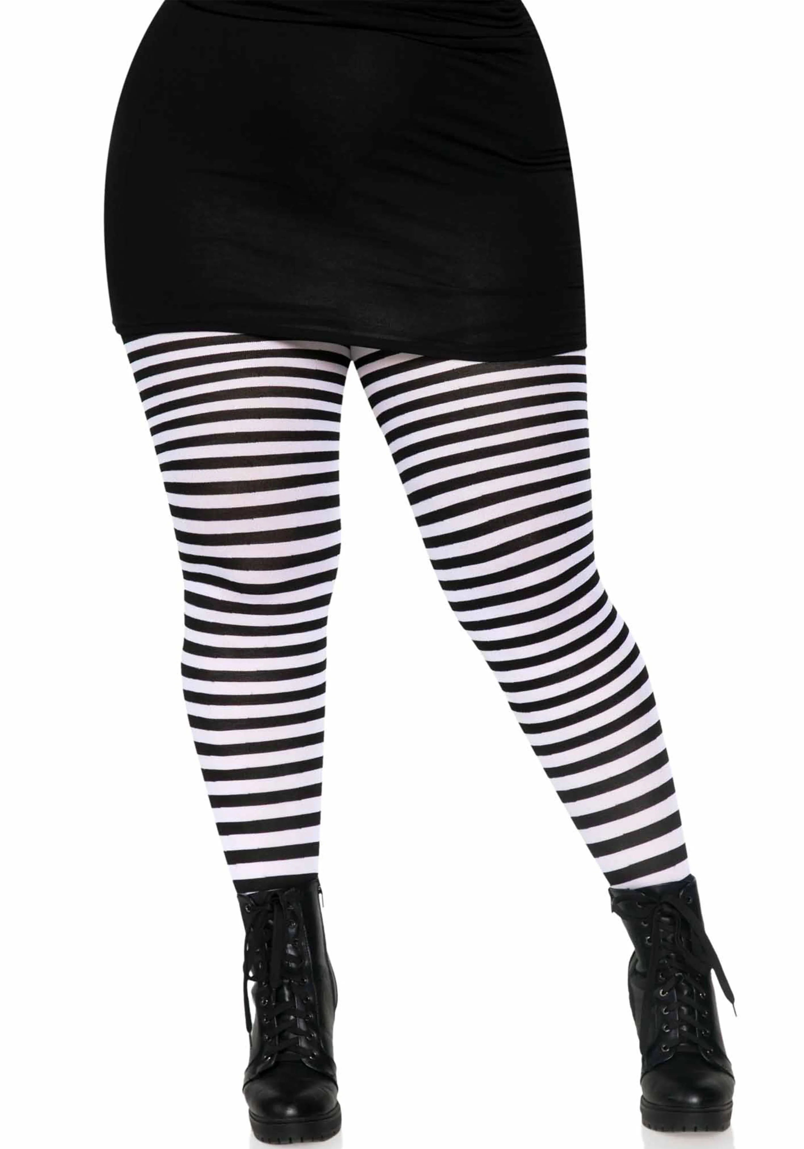 Plus Striped Pantyhose