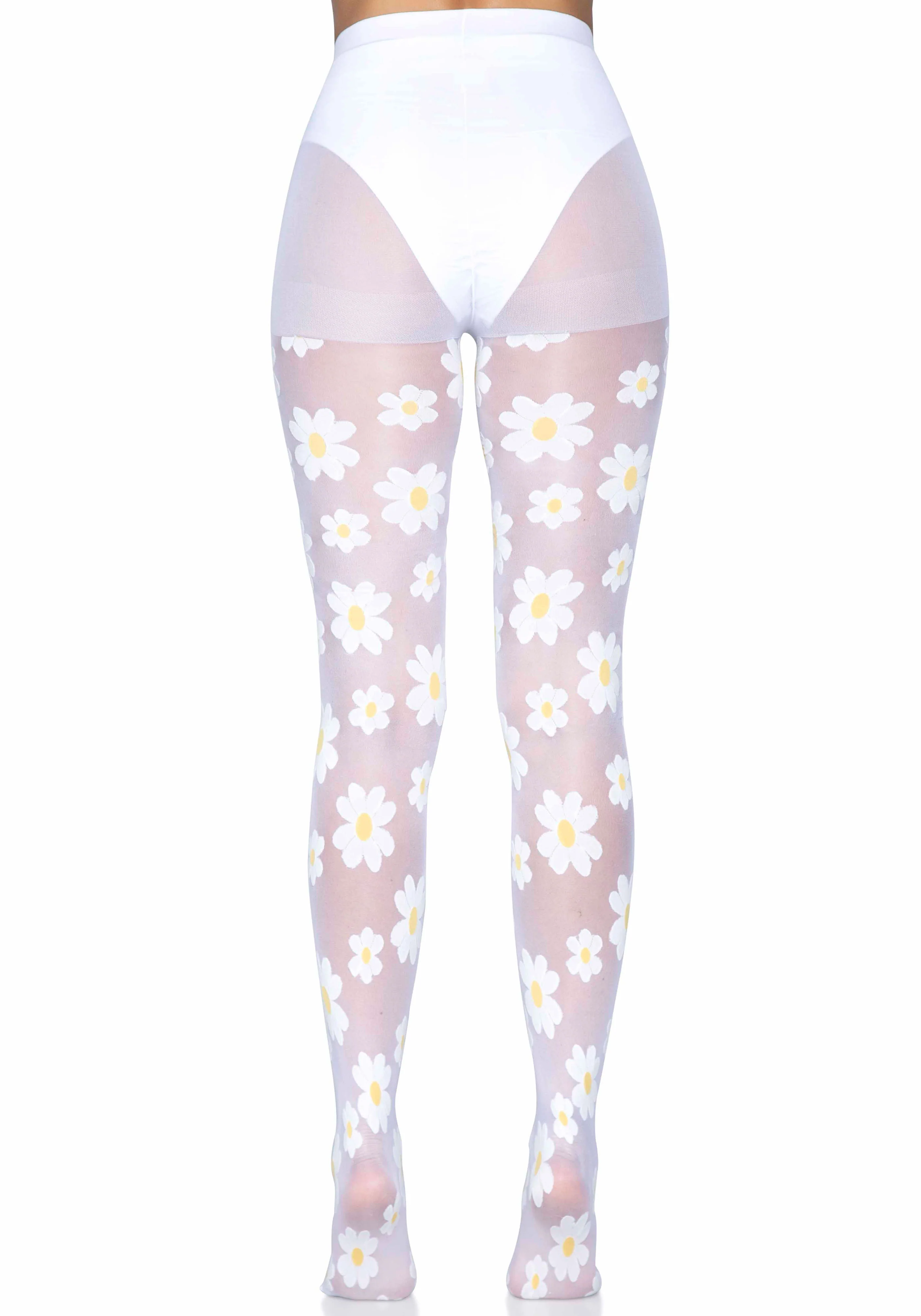 Daisy Nylon Sheer Pantyhose - Image 4