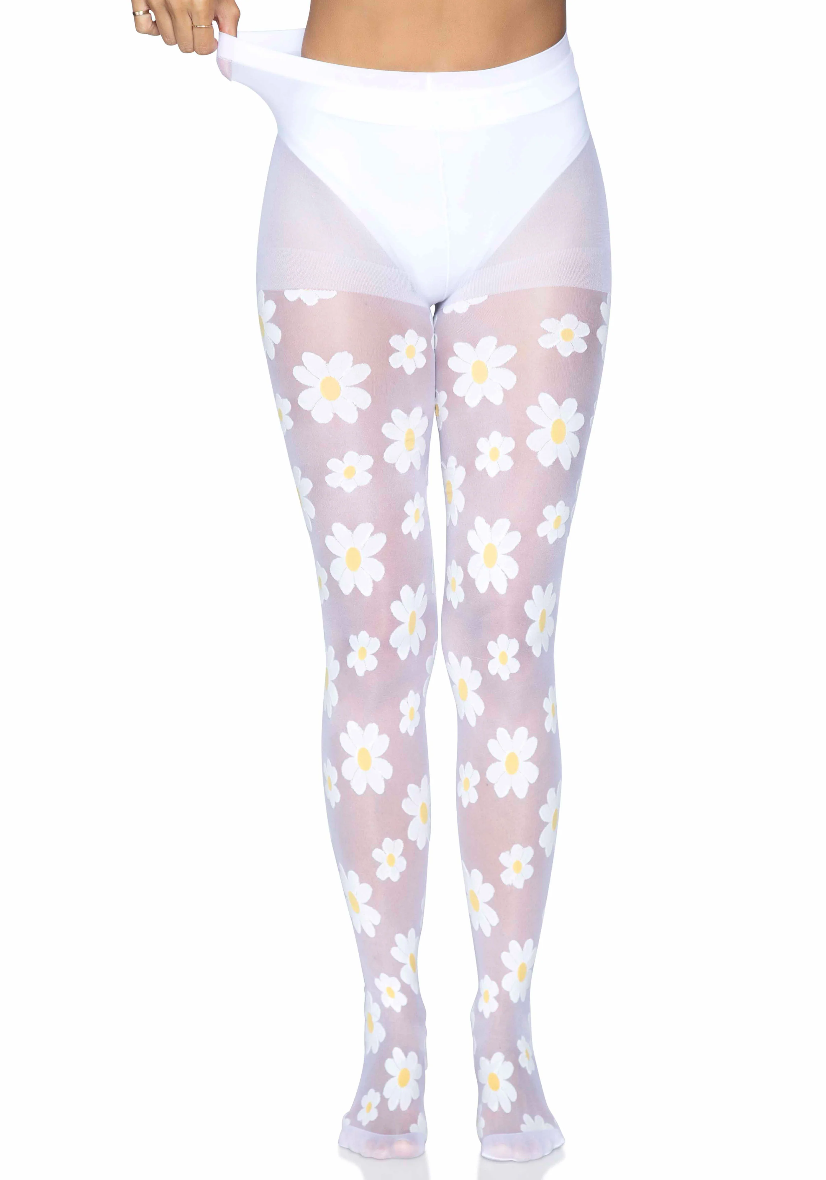 Daisy Nylon Sheer Pantyhose - Image 6