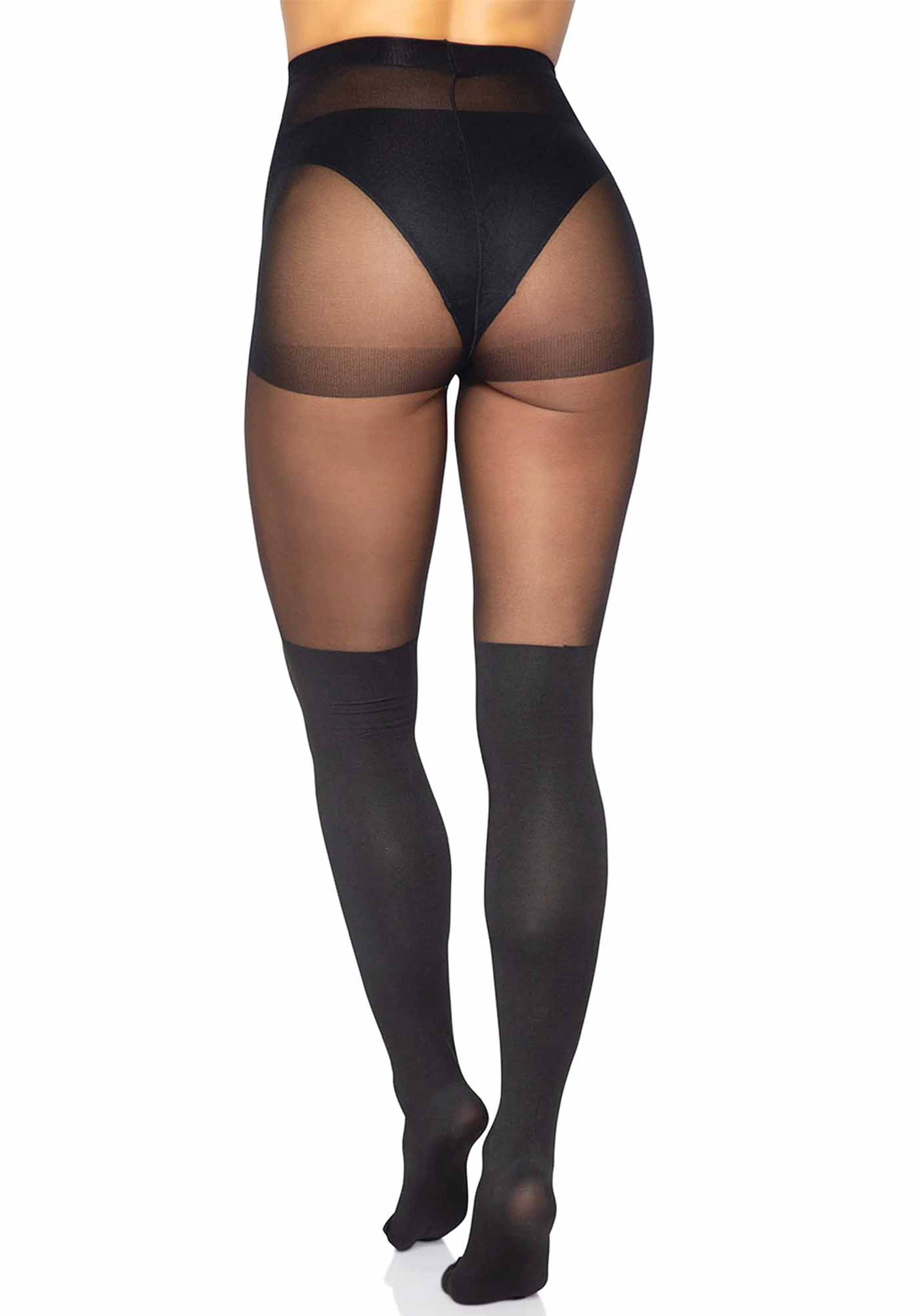 Opaque Cross Elastane Pantyhose - Image 5