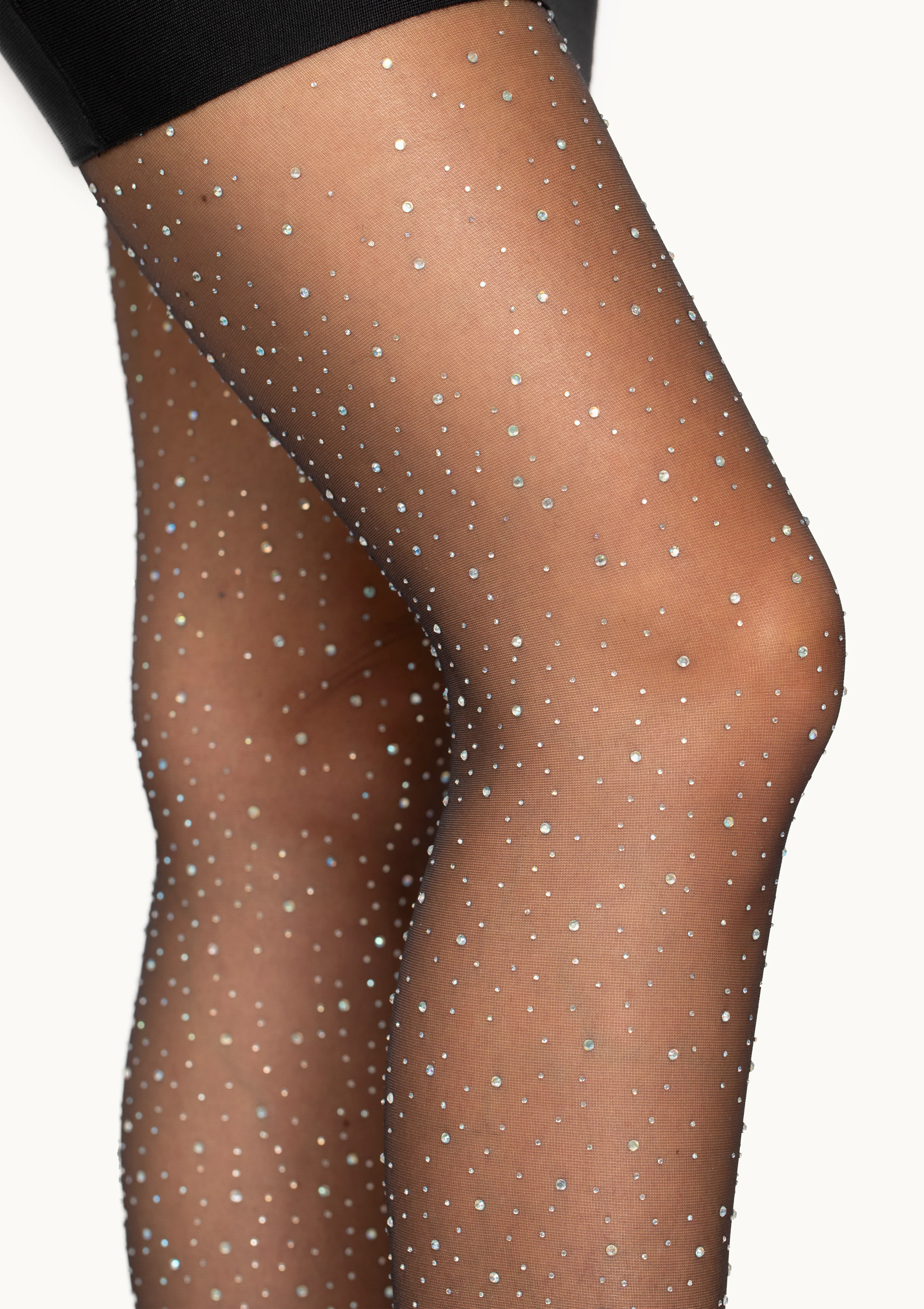 Sheer Rhinestone Elastane Pantyhose - Image 4