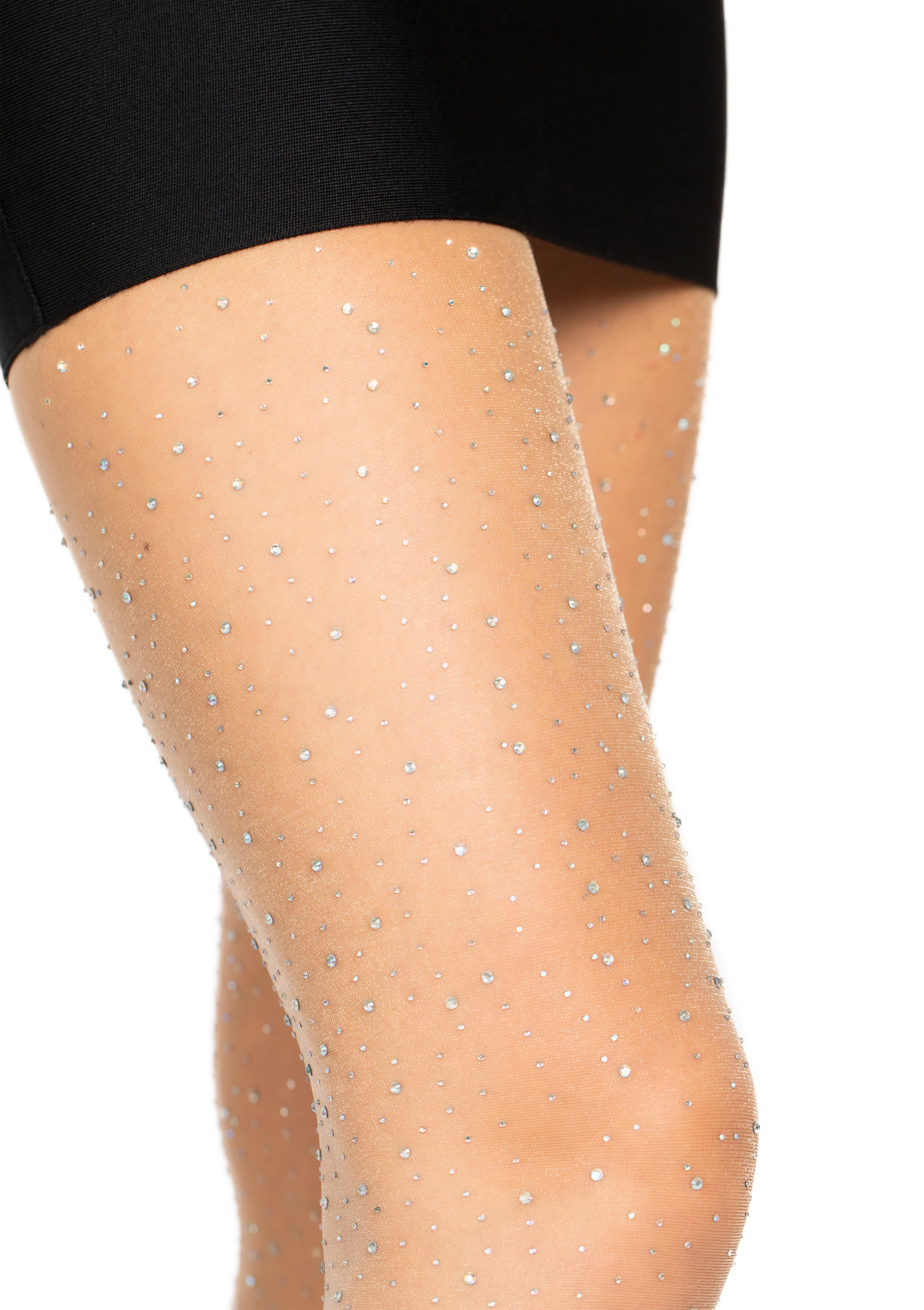 Sheer Rhinestone Elastane Pantyhose - Image 6