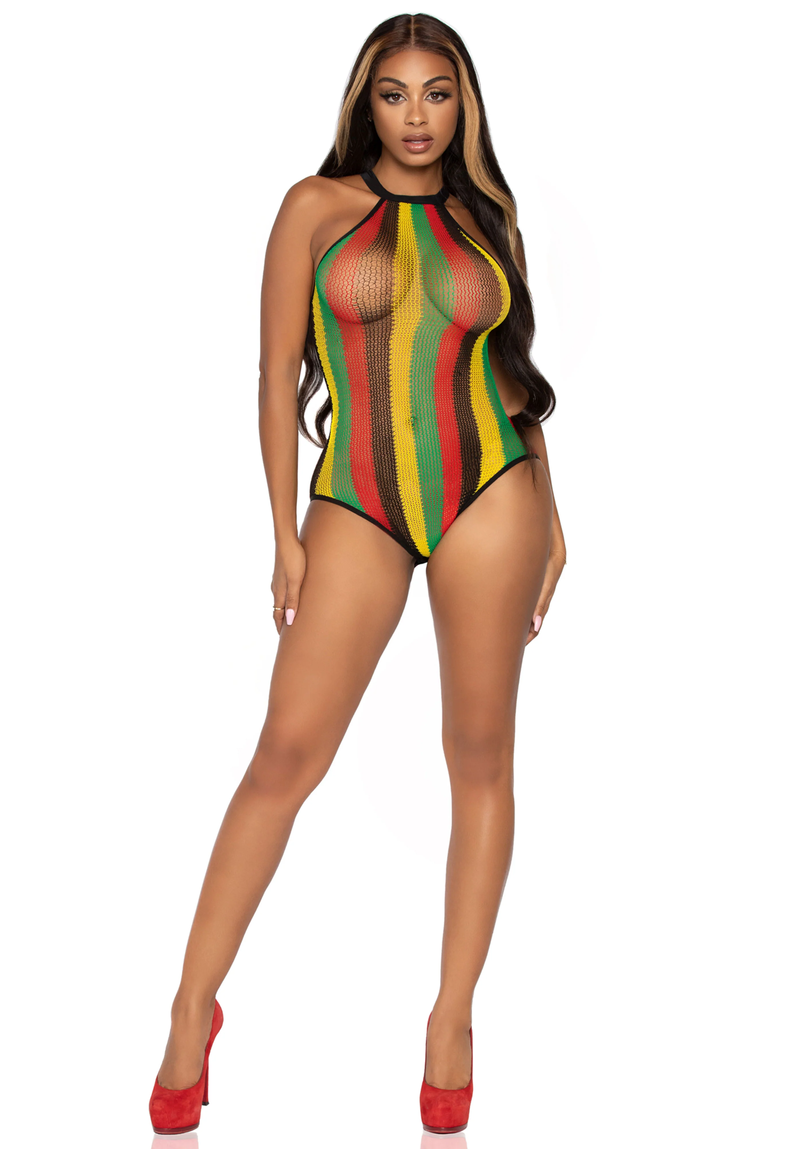 Rasta Net Bodysuit with Snap Crotch - Image 4