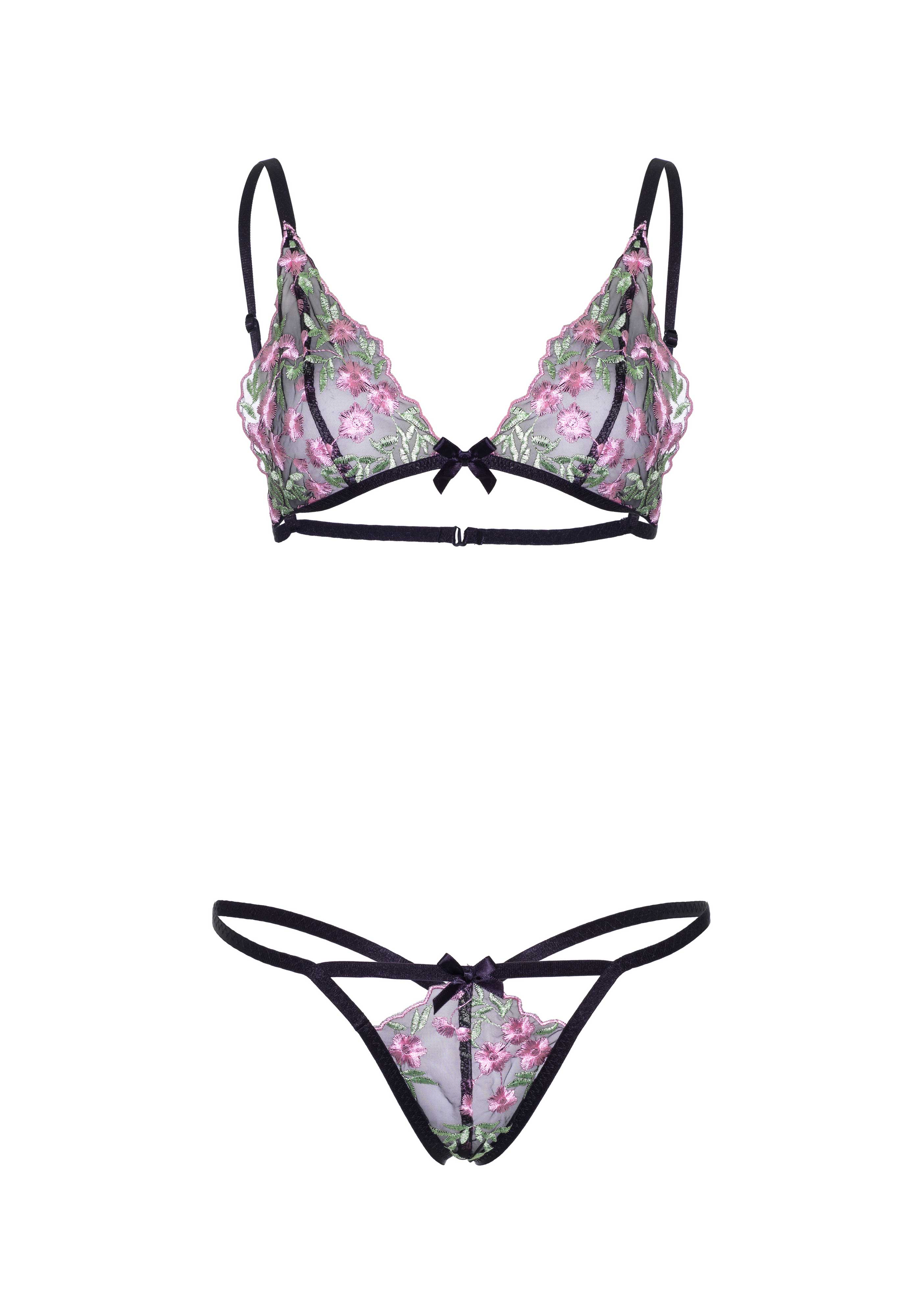 Floral Sheer Bra and String - Image 13