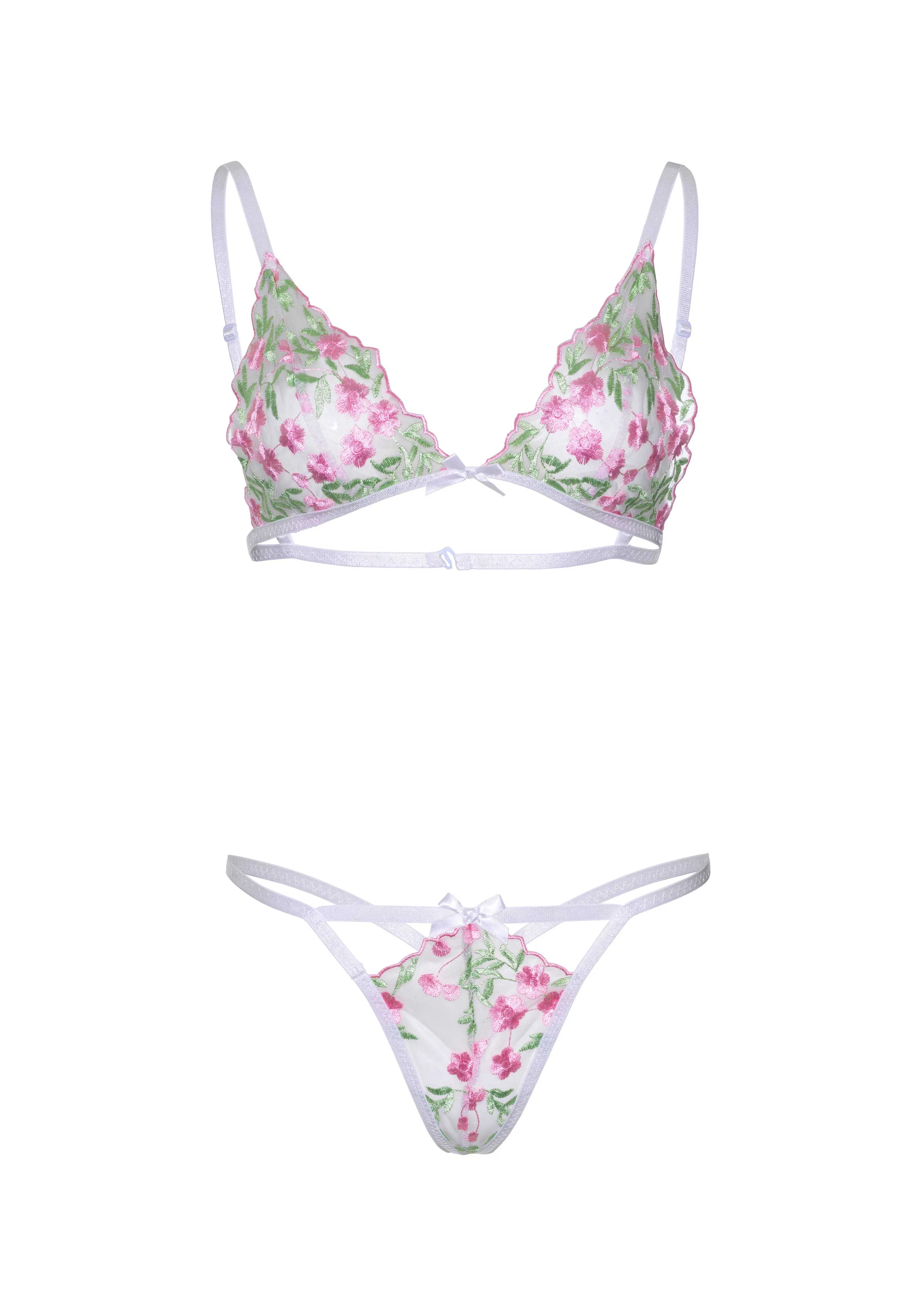 Floral Sheer Bra and String - Image 22