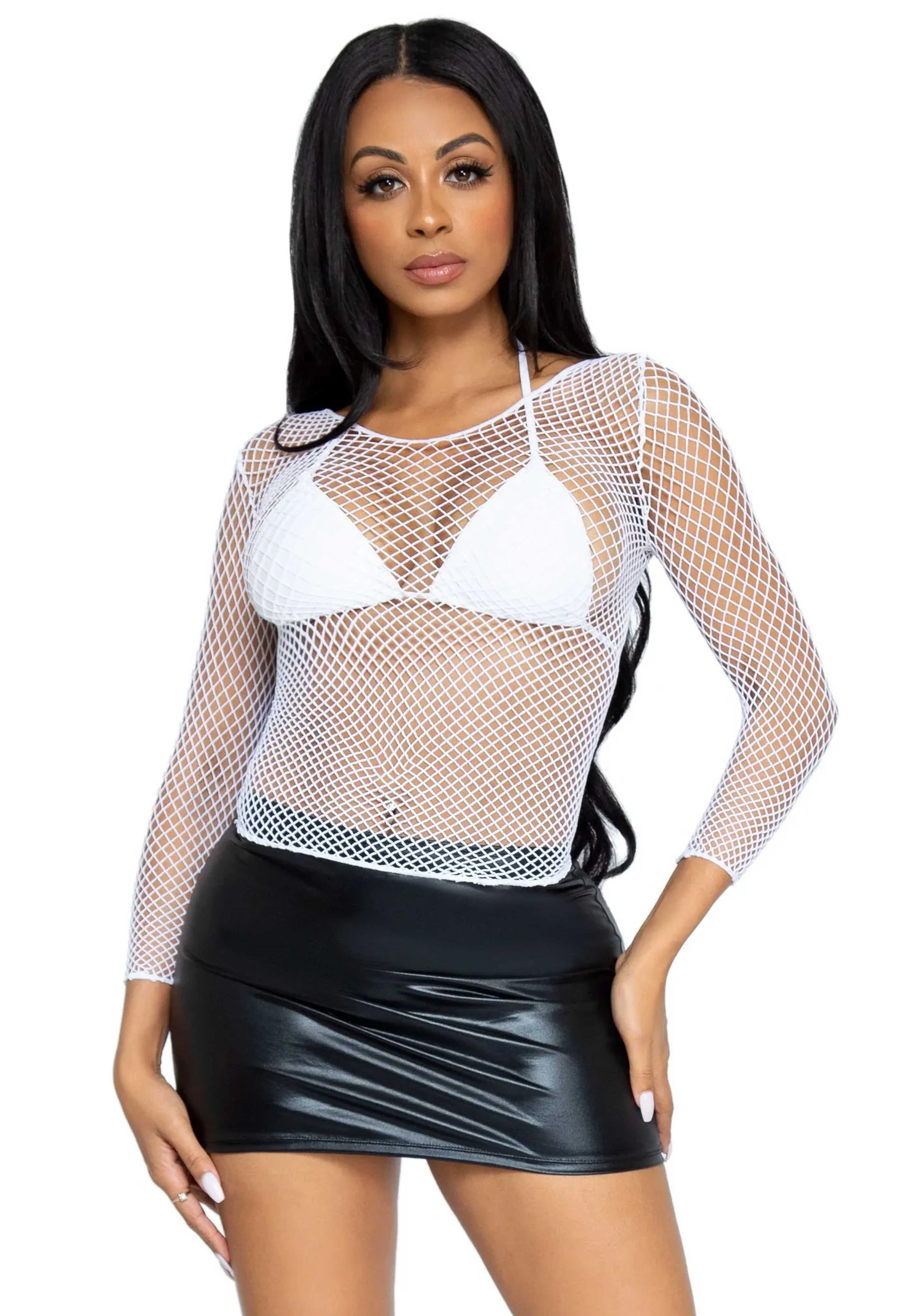 Elastane Long Sleeved Fishnet Shirt - Image 5