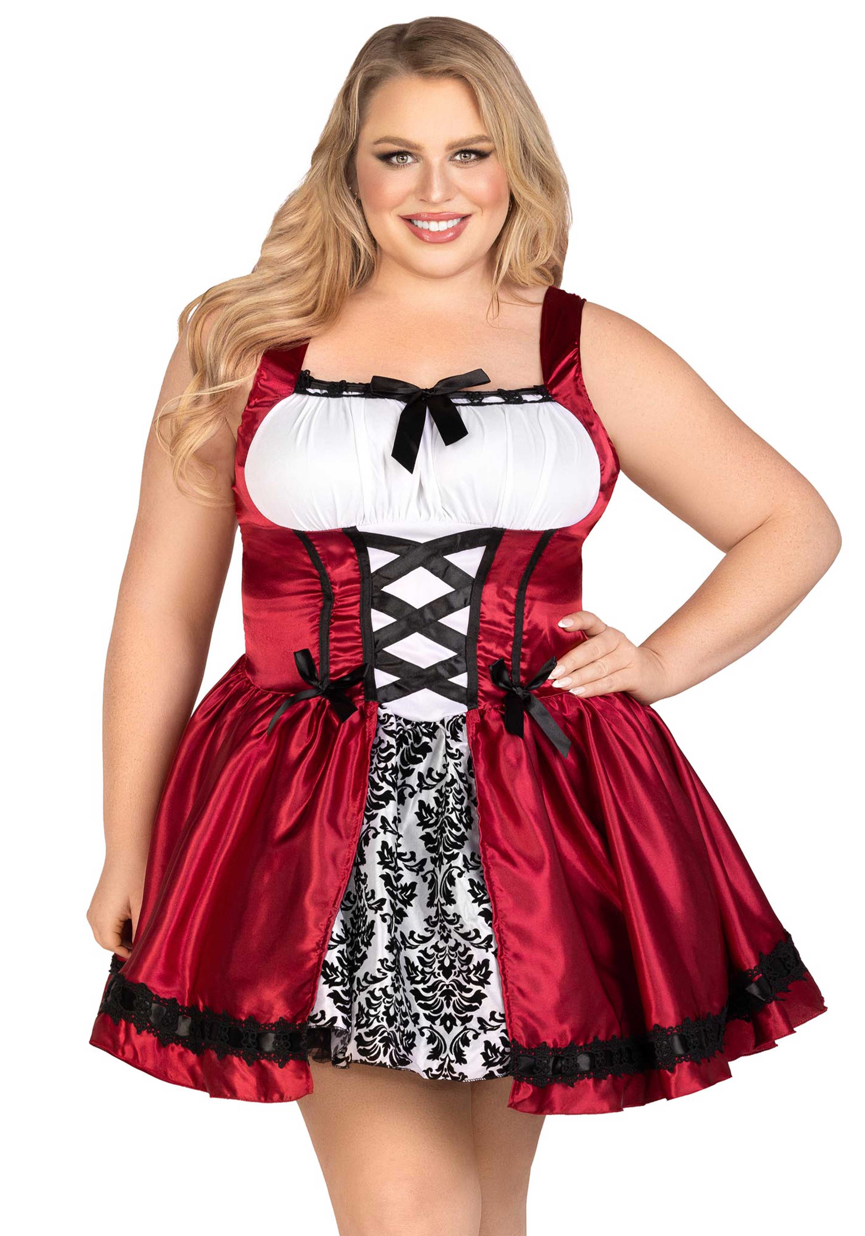 Plus Gothic Red Riding Hood Dress - Image 10