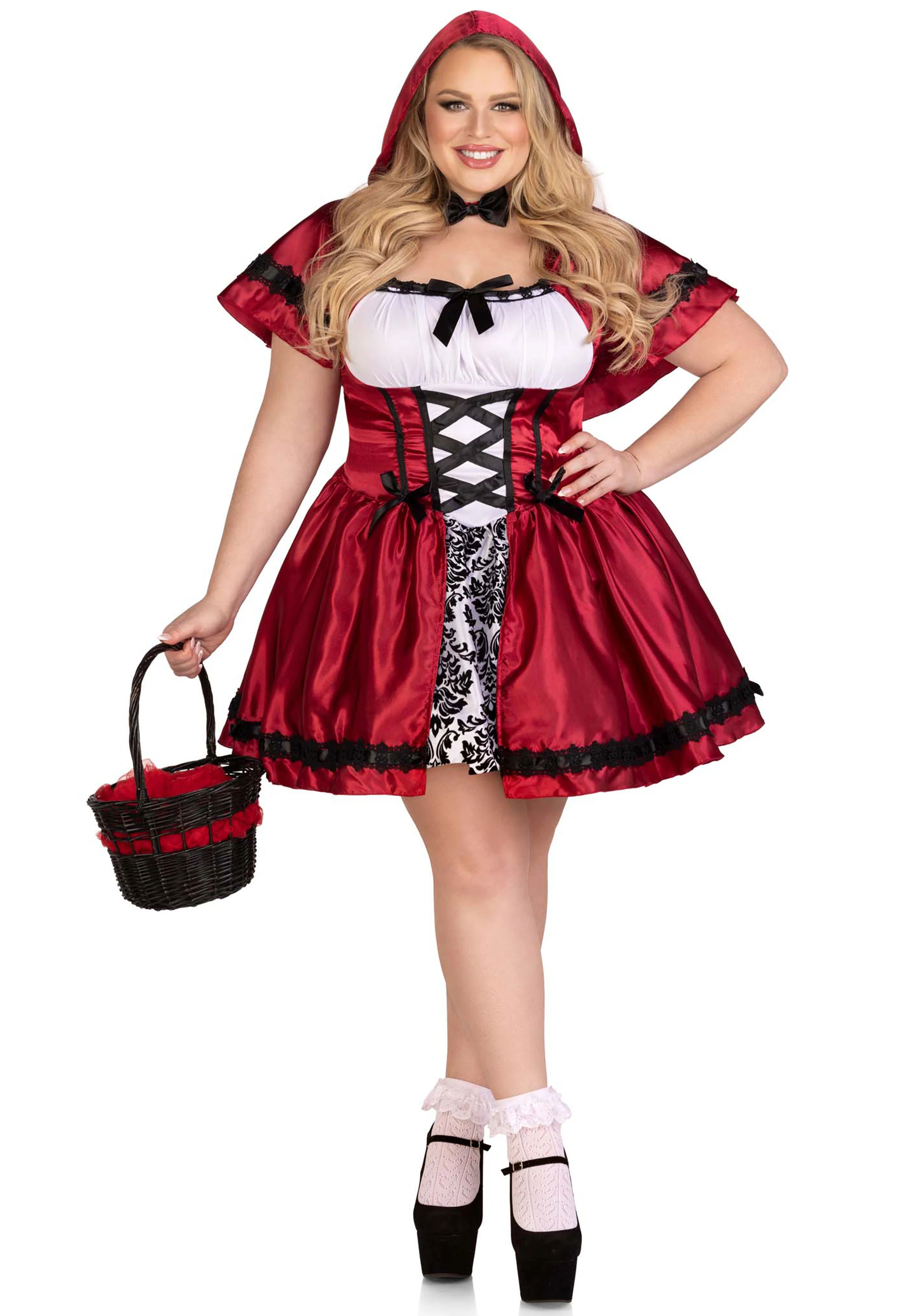 Plus Gothic Red Riding Hood Dress - Image 11