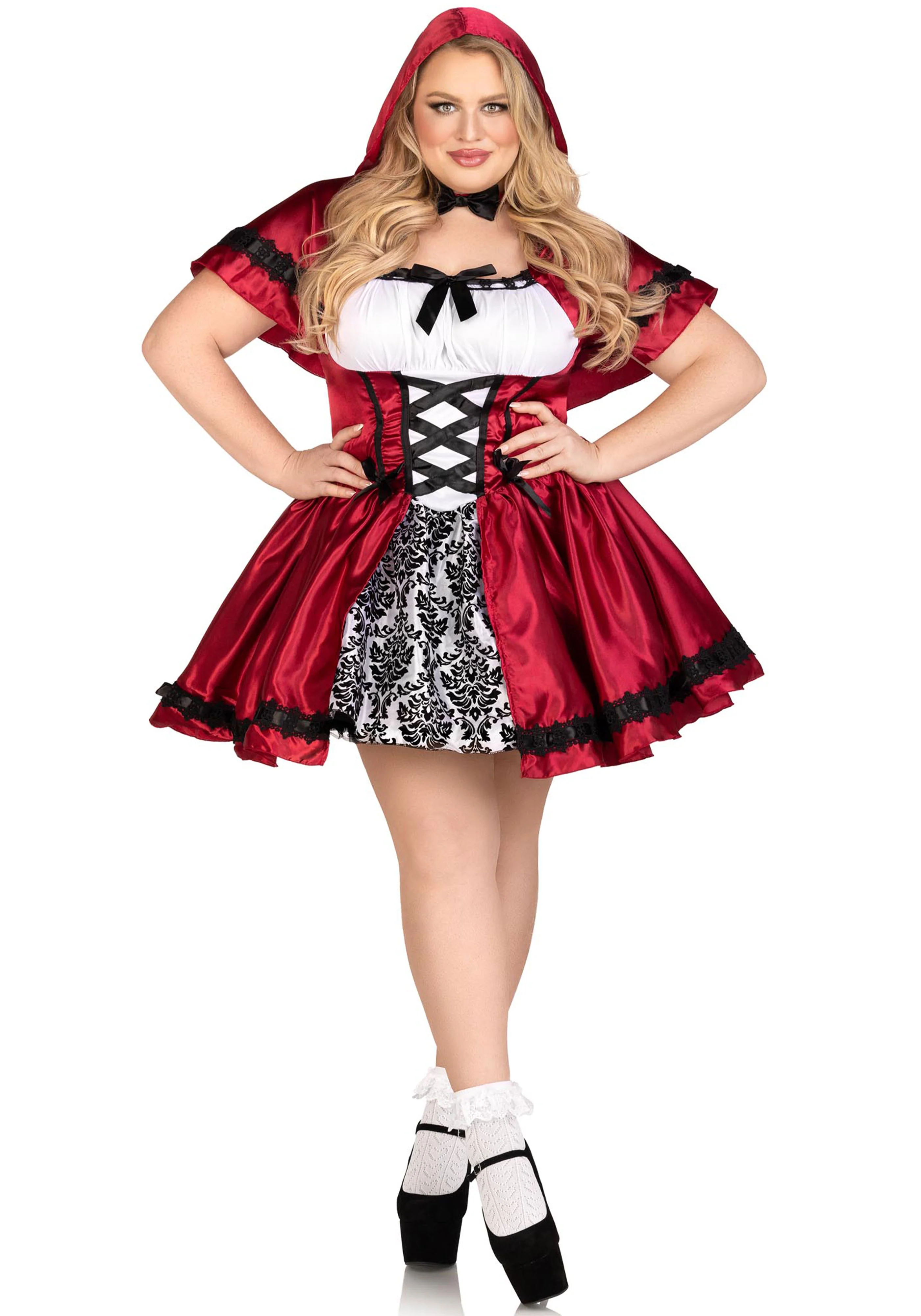Plus Gothic Red Riding Hood Dress - Image 13