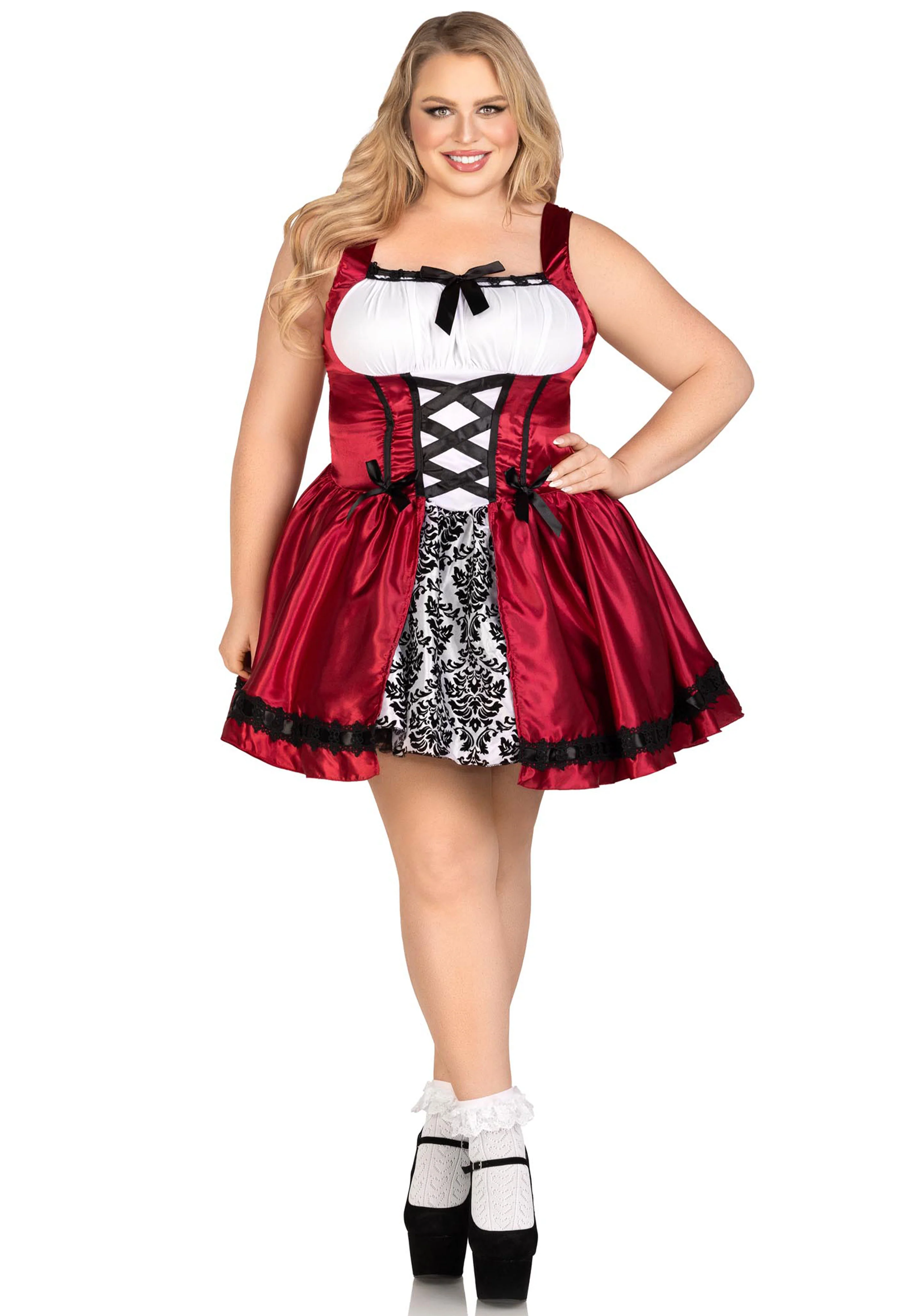 Plus Gothic Red Riding Hood Dress - Image 16