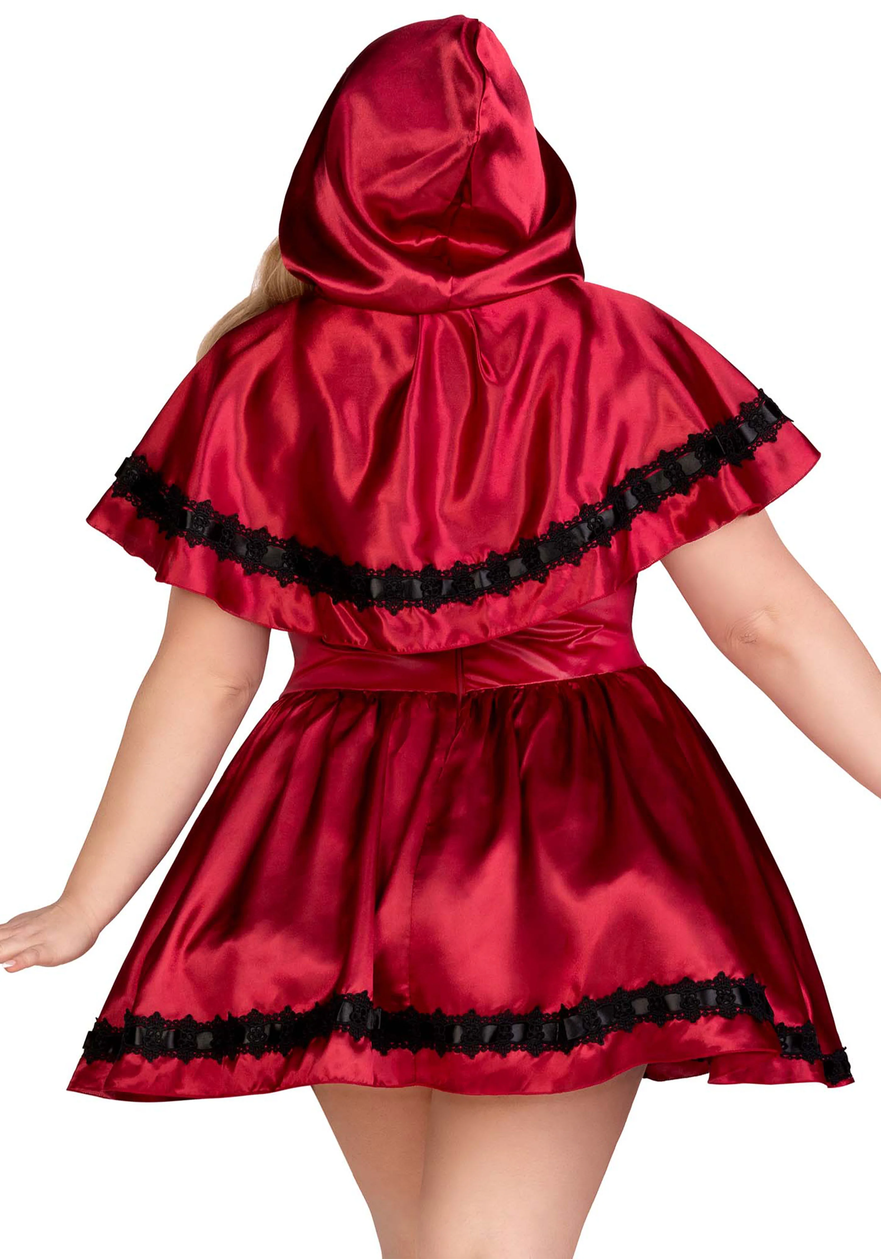 Plus Gothic Red Riding Hood Dress - Image 6