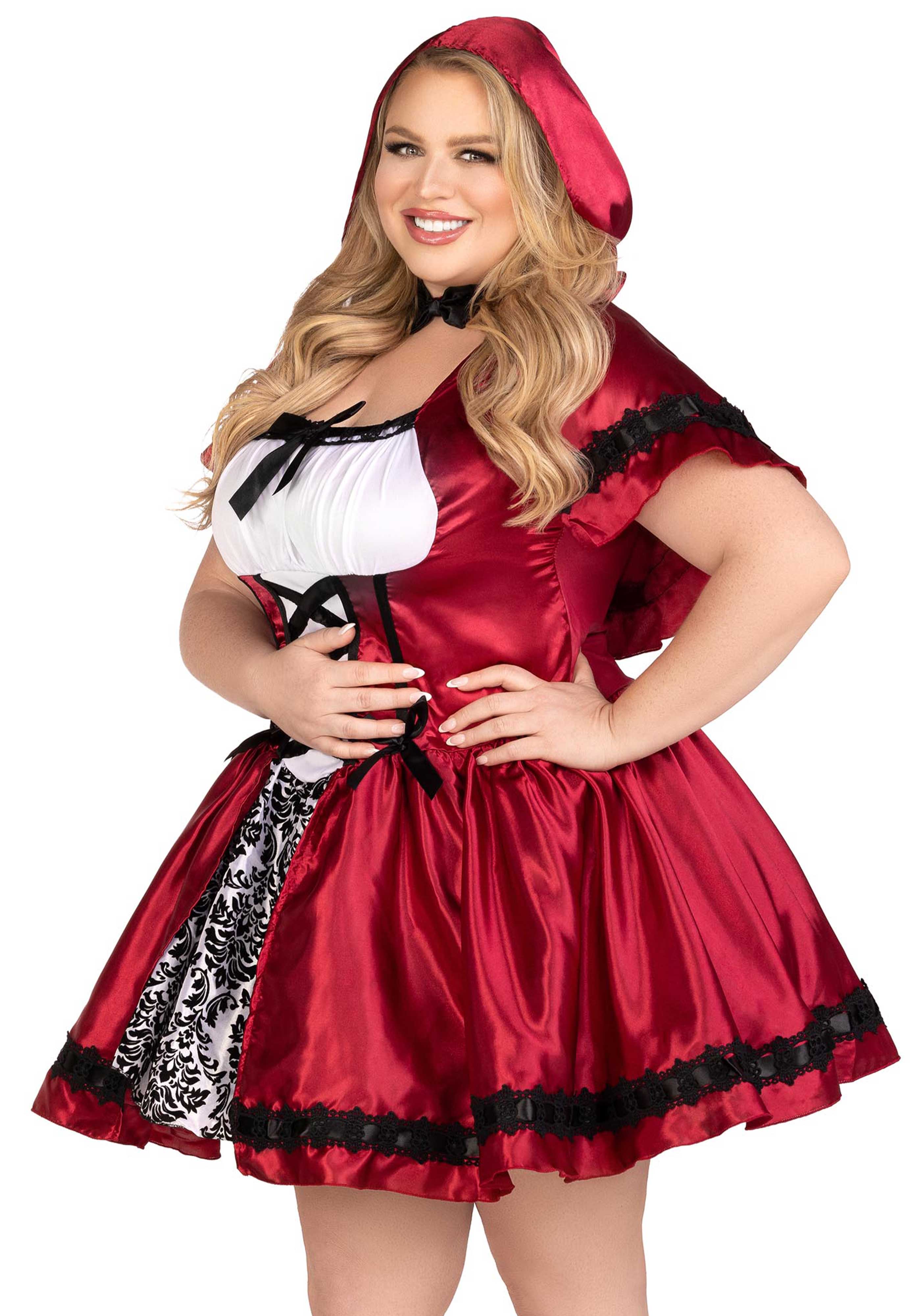 Plus Gothic Red Riding Hood Dress - Image 8