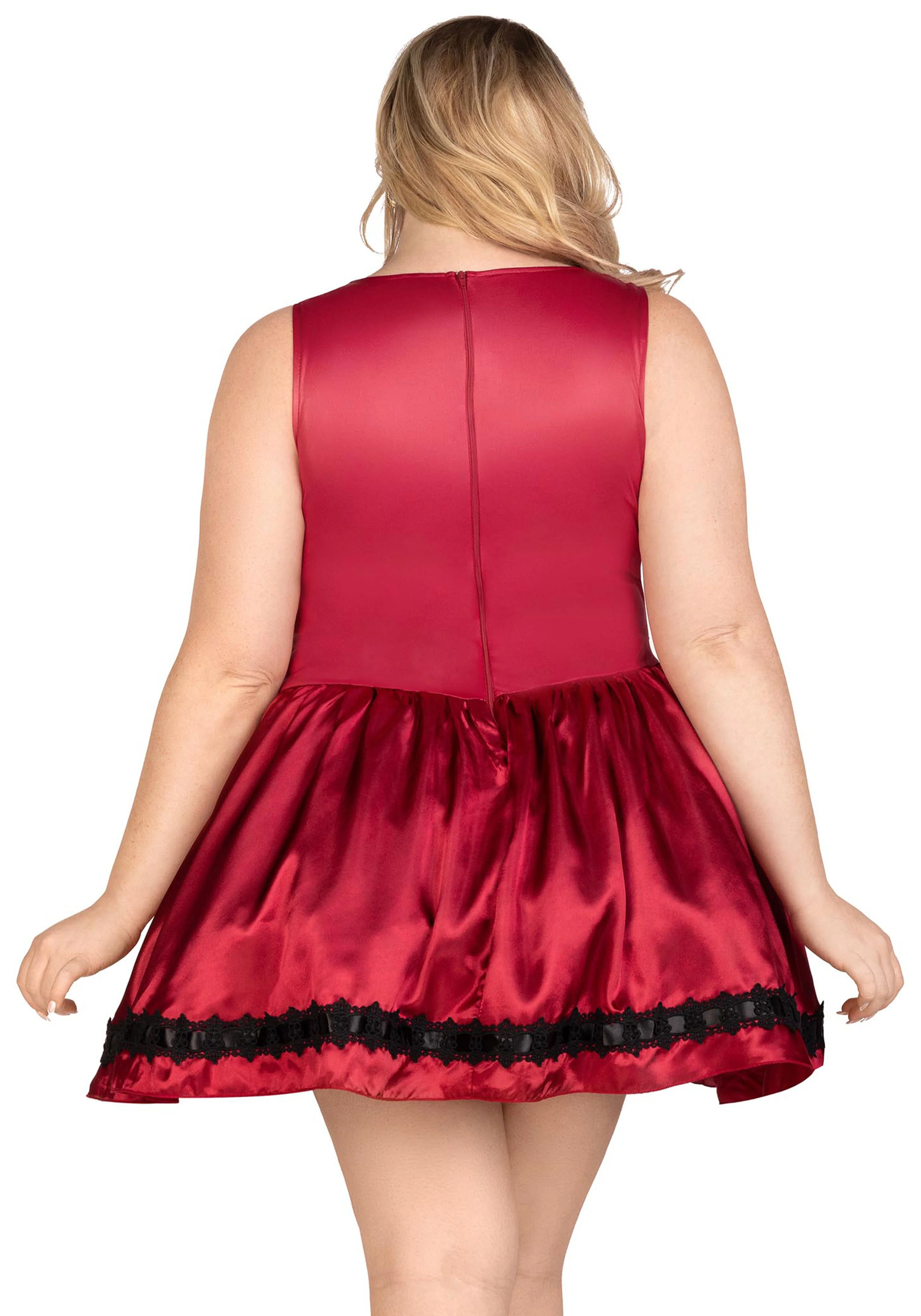 Plus Gothic Red Riding Hood Dress - Image 9