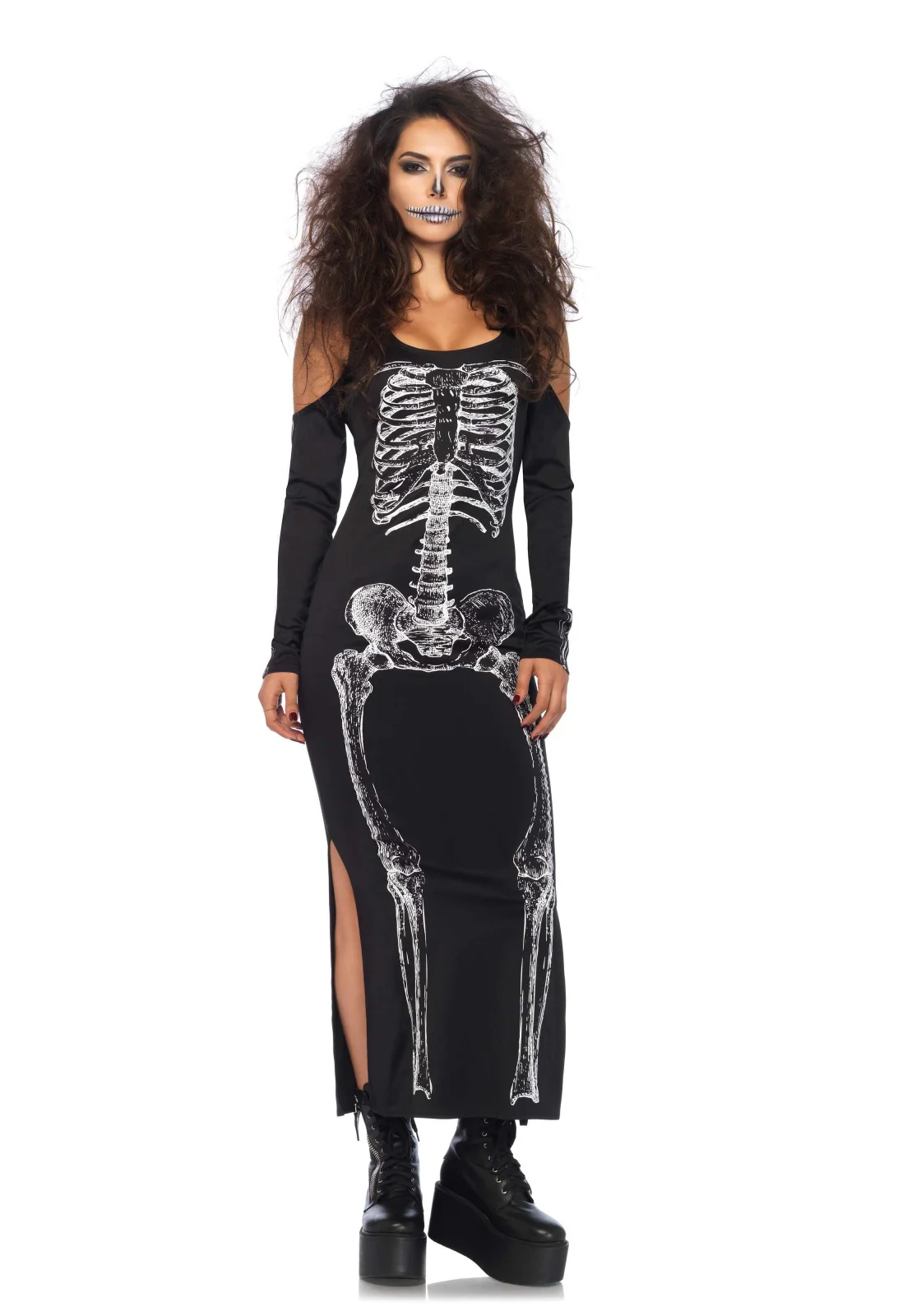 Side Slit Skeleton Dress