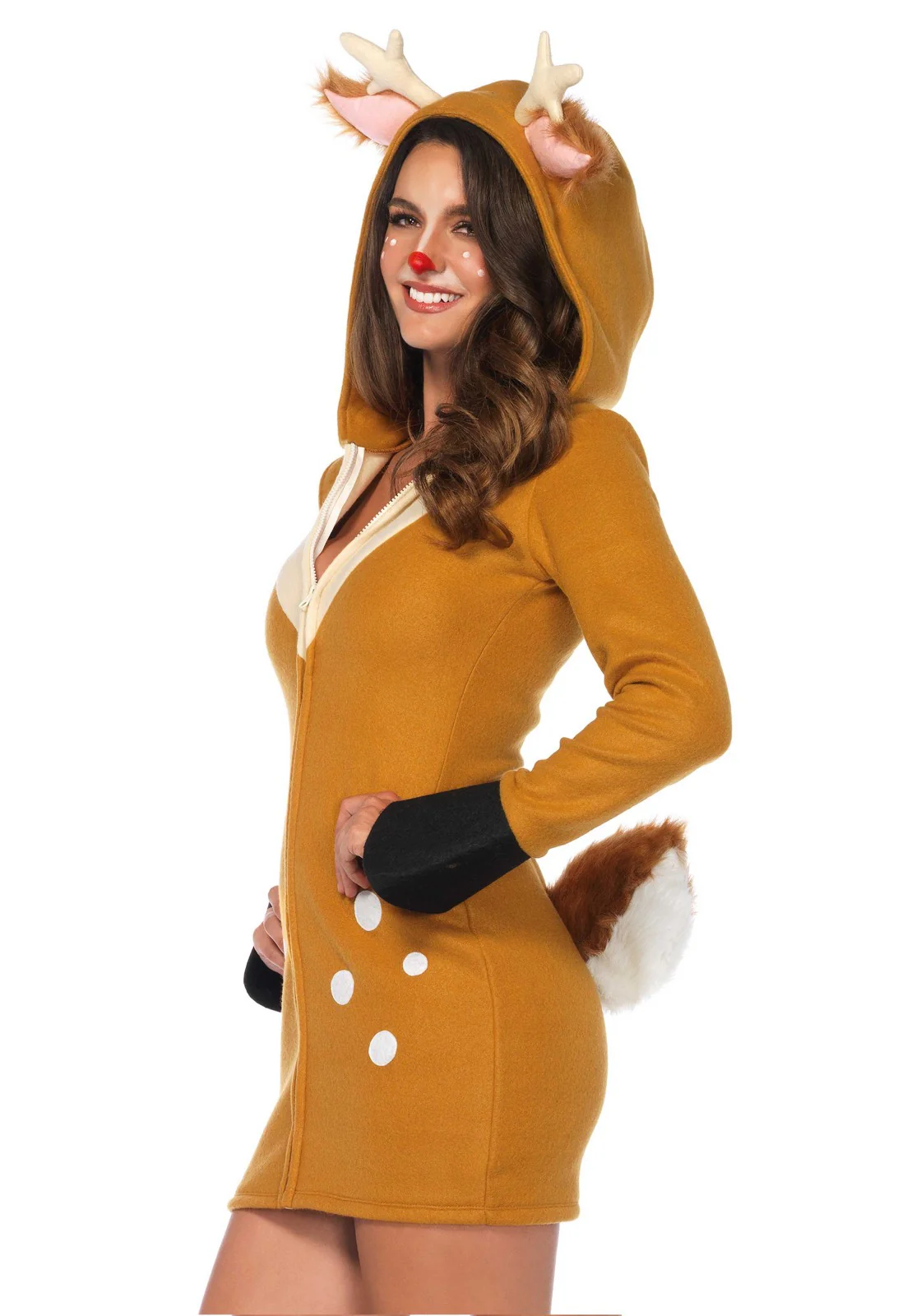 Cozy Fawn Hooded Dress - Image 3