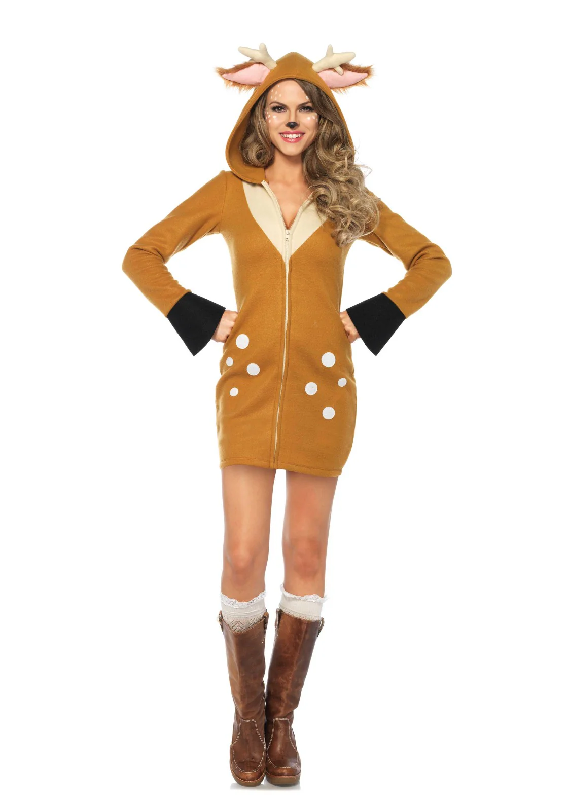 Cozy Fawn Hooded Dress - Image 4
