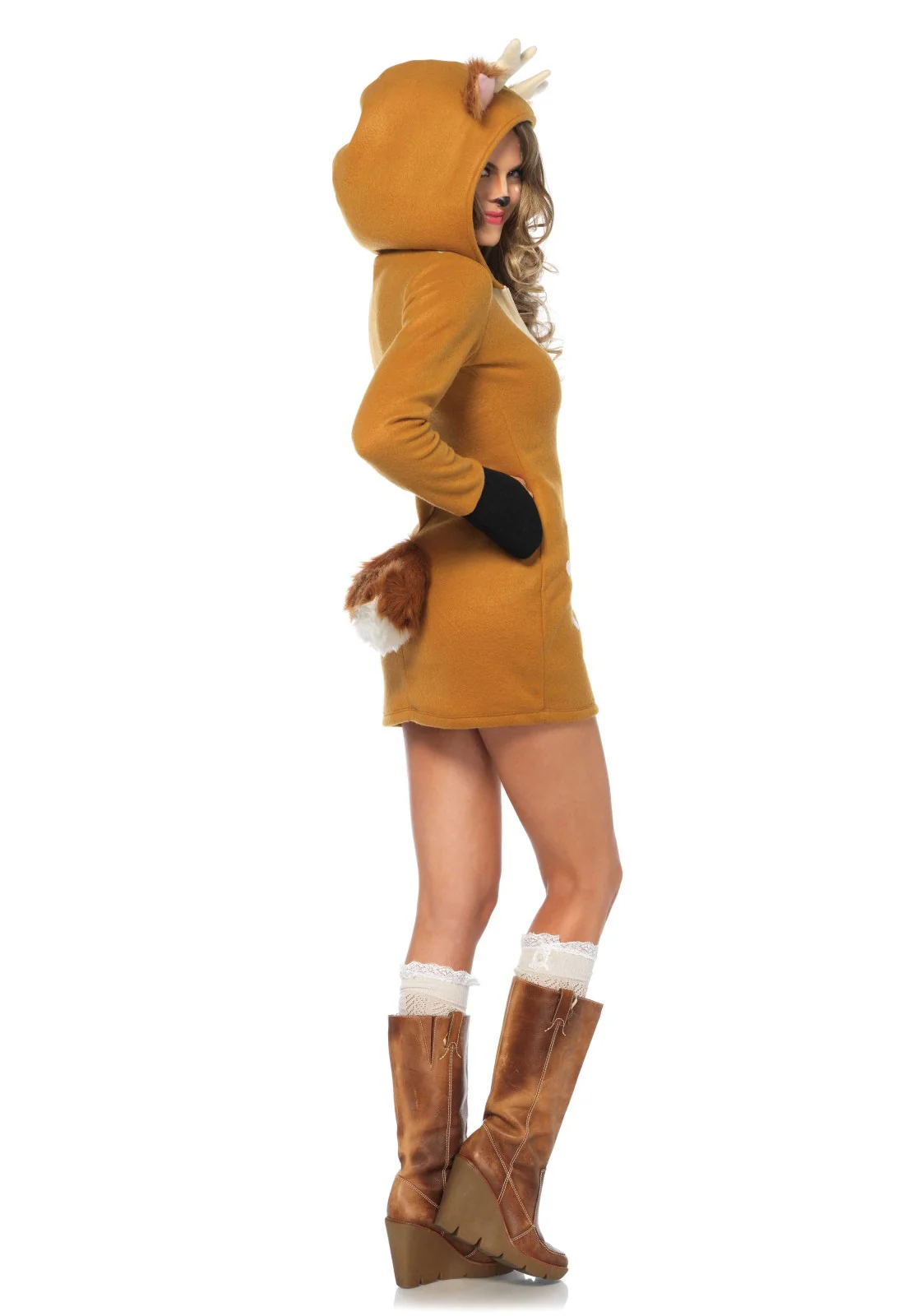 Cozy Fawn Hooded Dress - Image 5