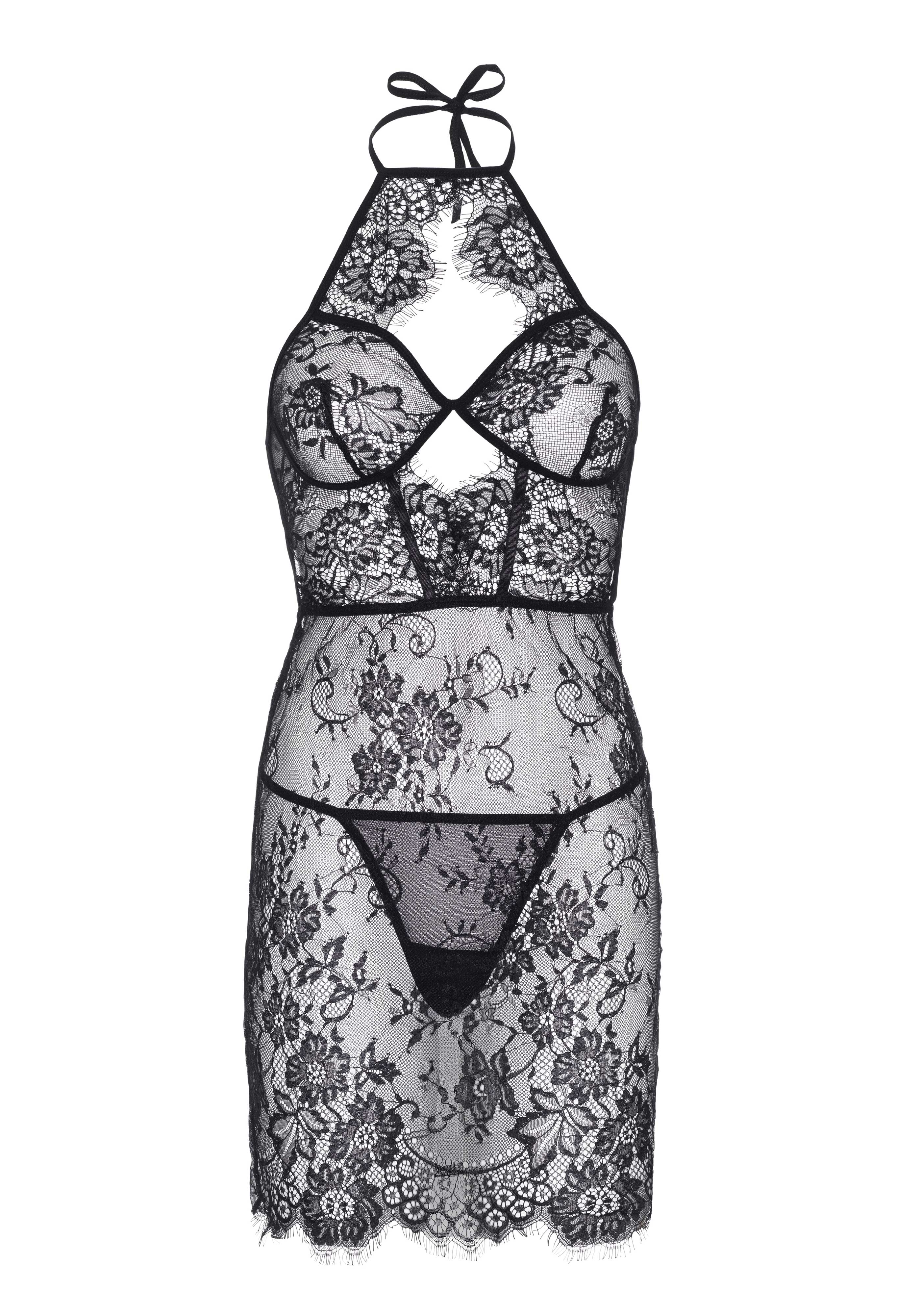 Dress with Scalloped Lace and String - Image 13