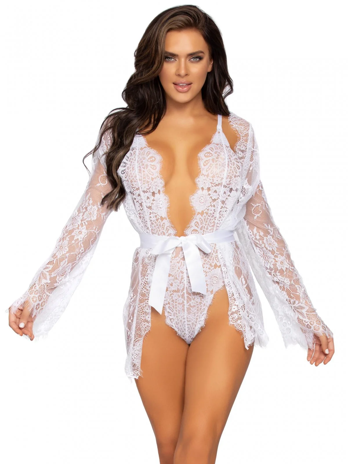 Teddy with Cheeky Thong and Lace Robe - Image 10