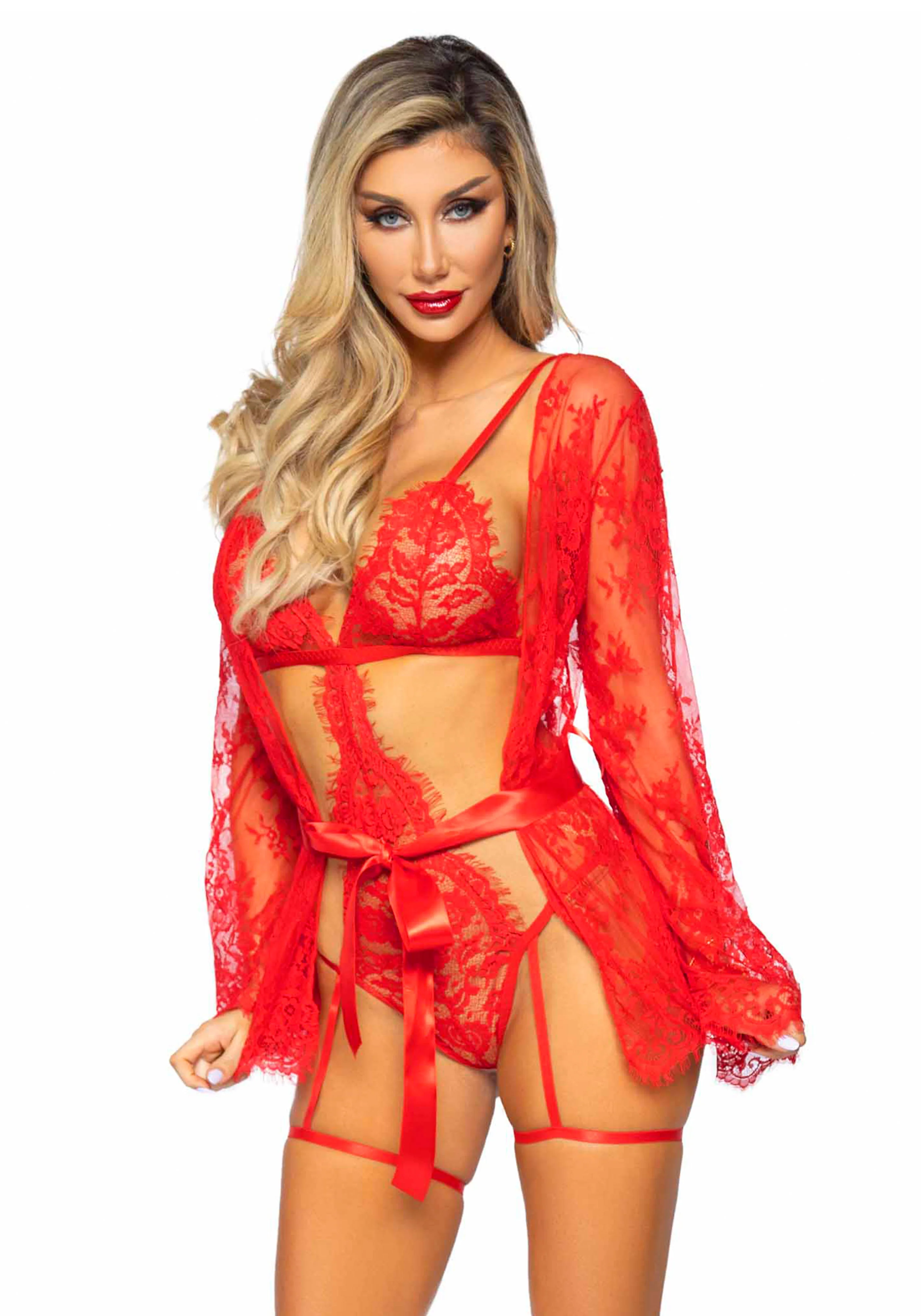 Garter Teddy with String Back and Robe - Image 10