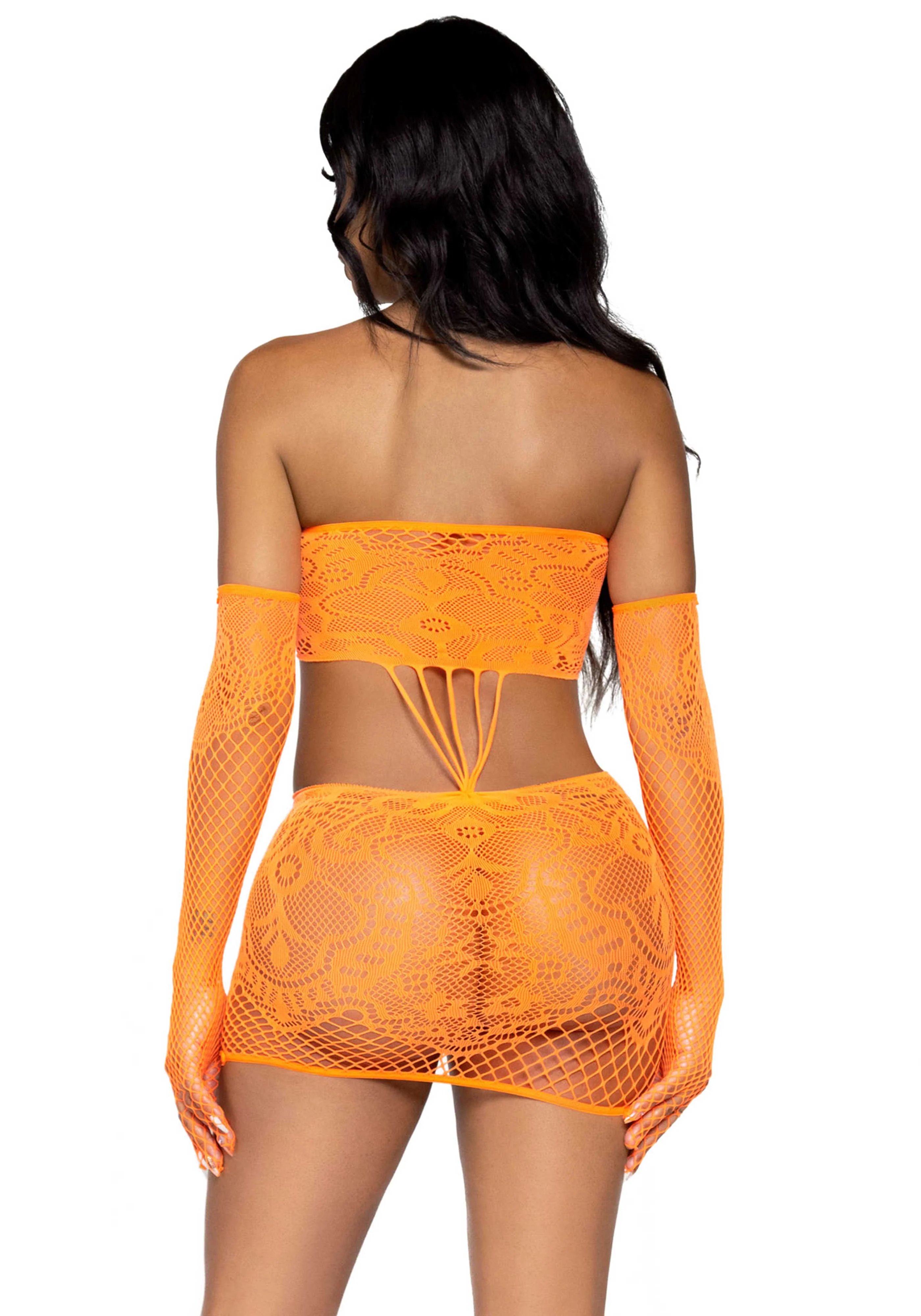 Strappy Lace Dress and Matching Gloves - Image 22