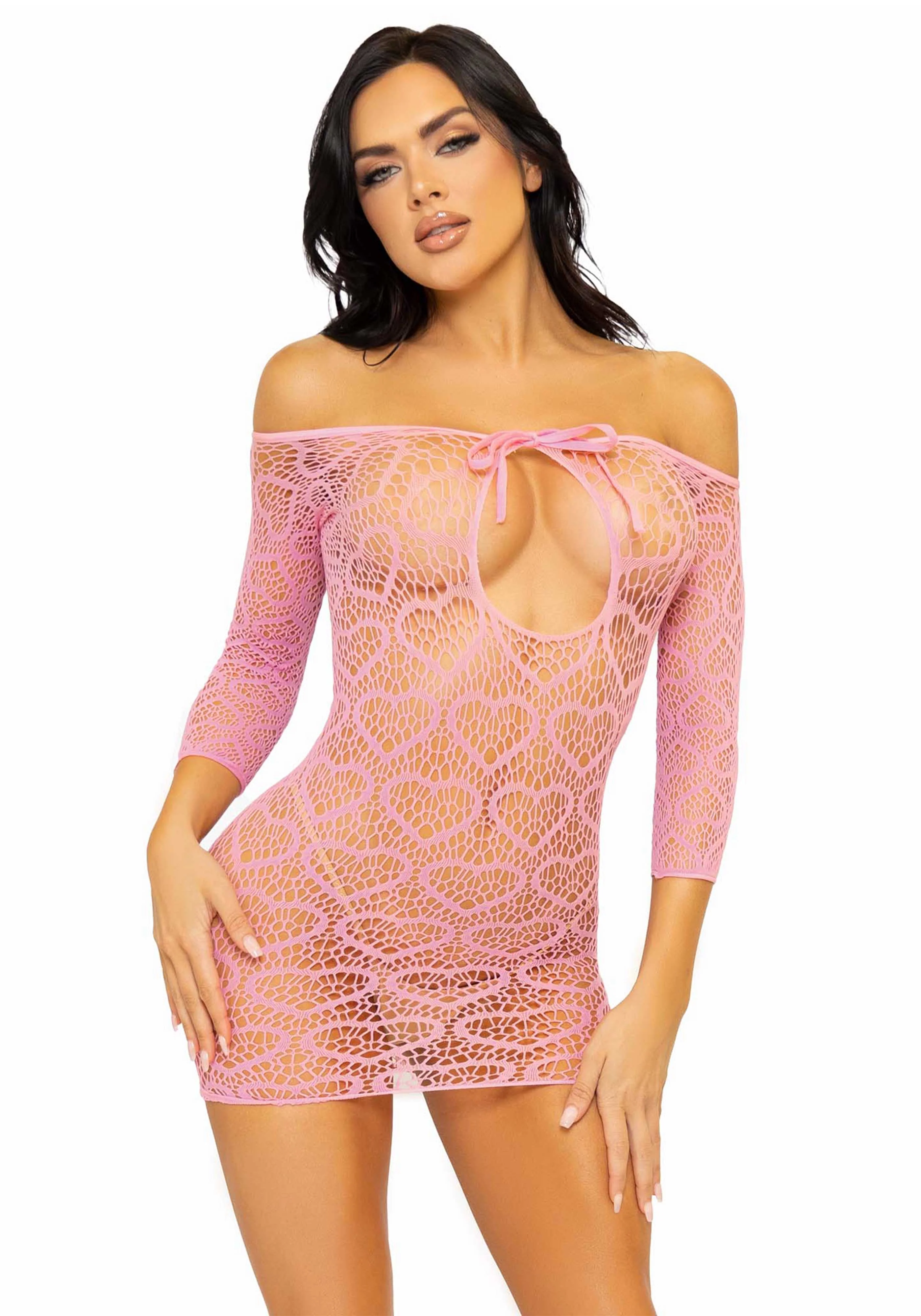 Mini Dress with Keyhole Tie Front - Image 21
