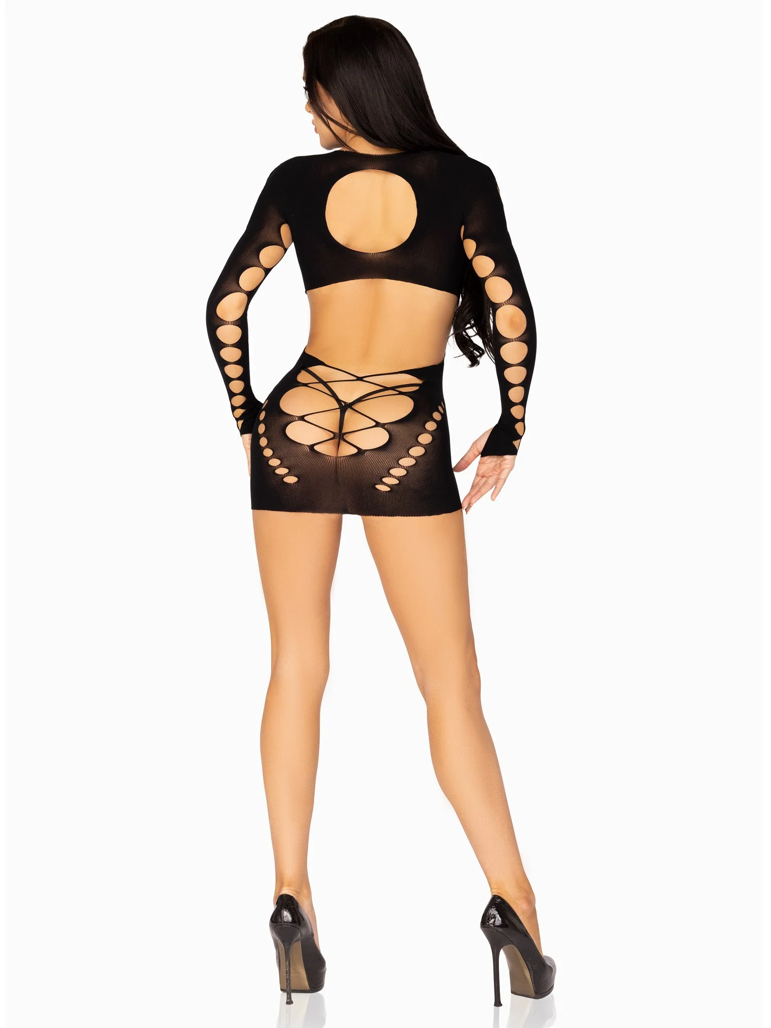 Mini Dress with Faux Lace Up - Image 8