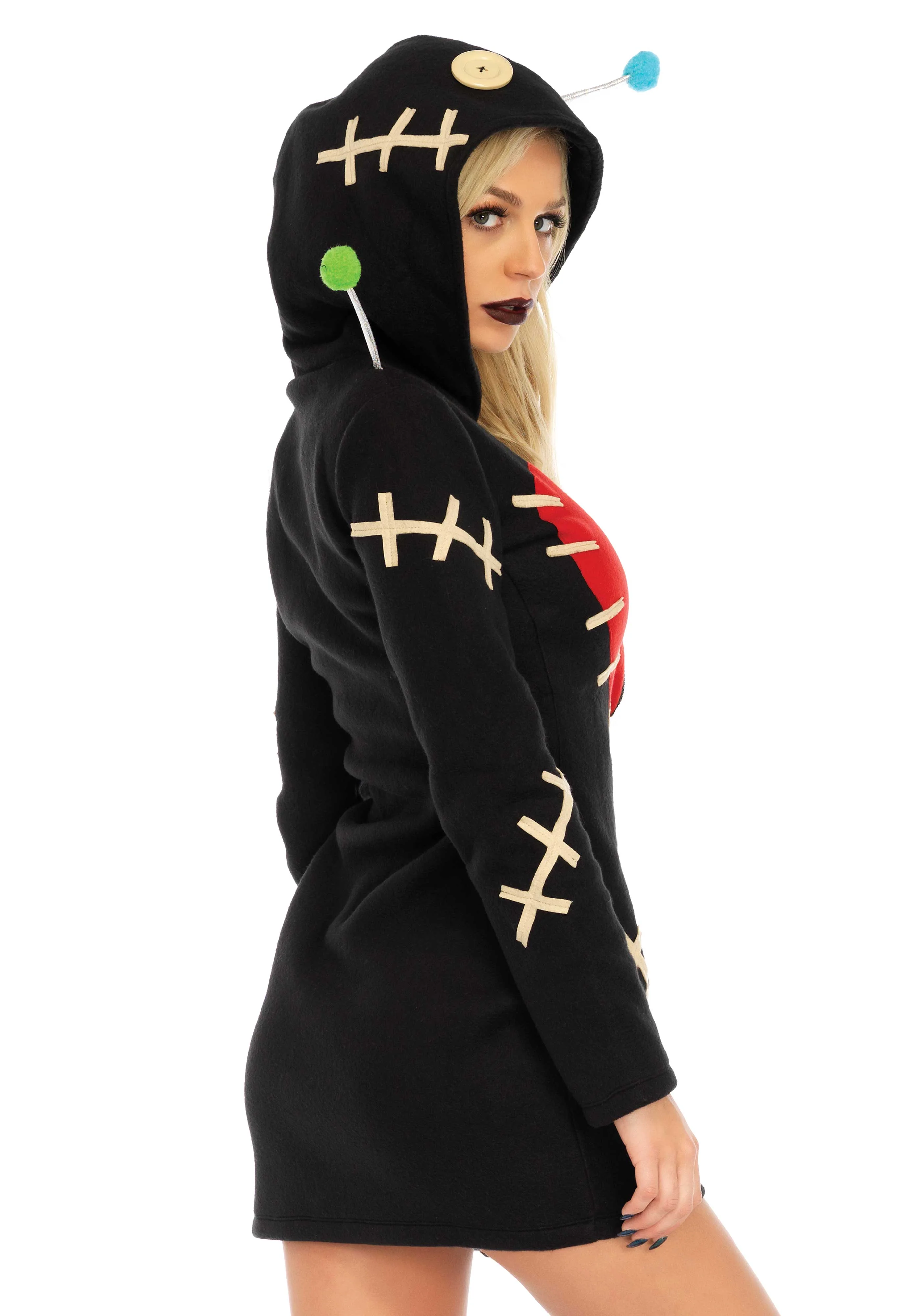 Cozy Voodoo Doll Hooded Dress - Image 2