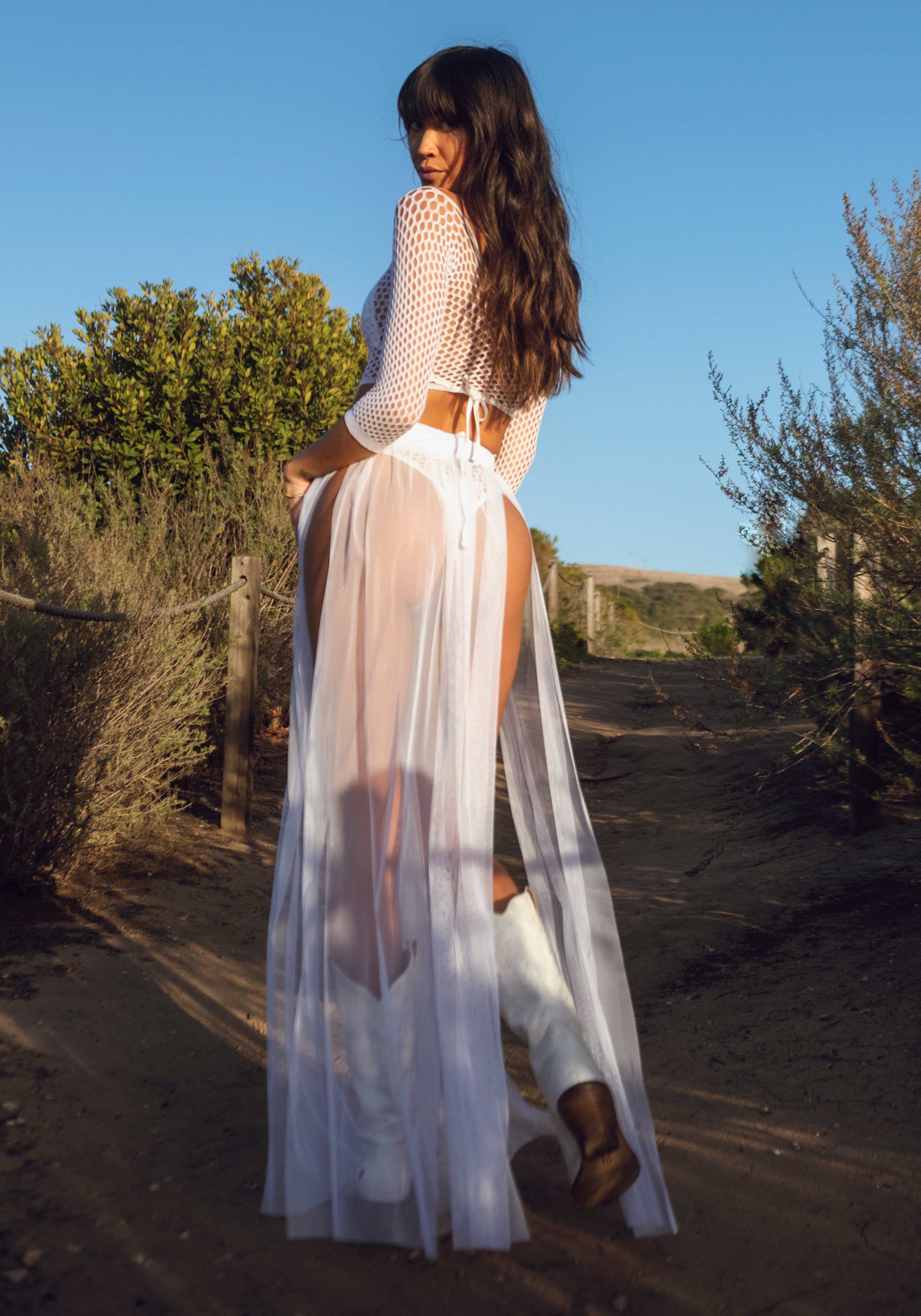 Multi Slit Sheer Skirt - Image 3