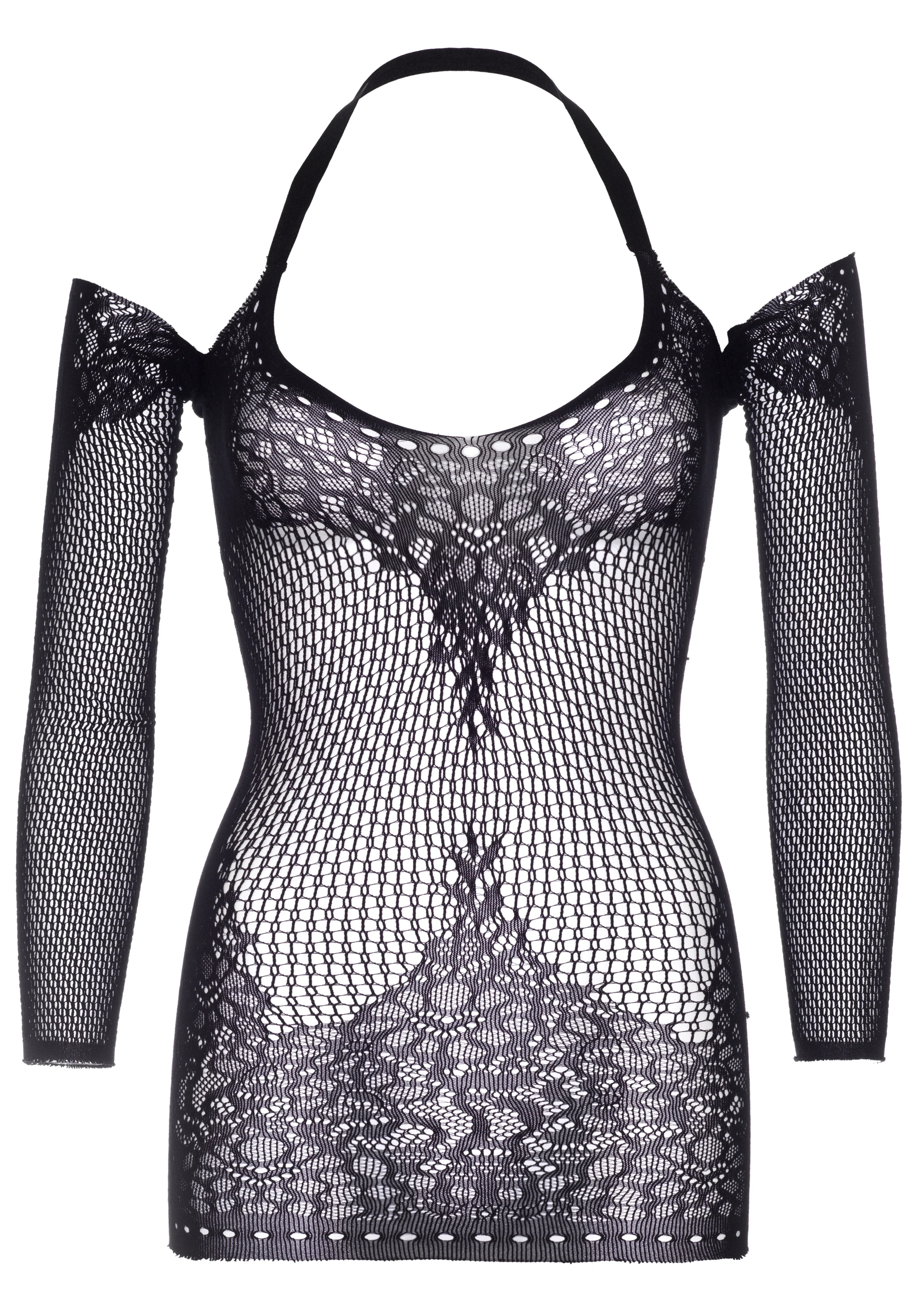 Long Sleeved Halter Mini Dress - Image 3