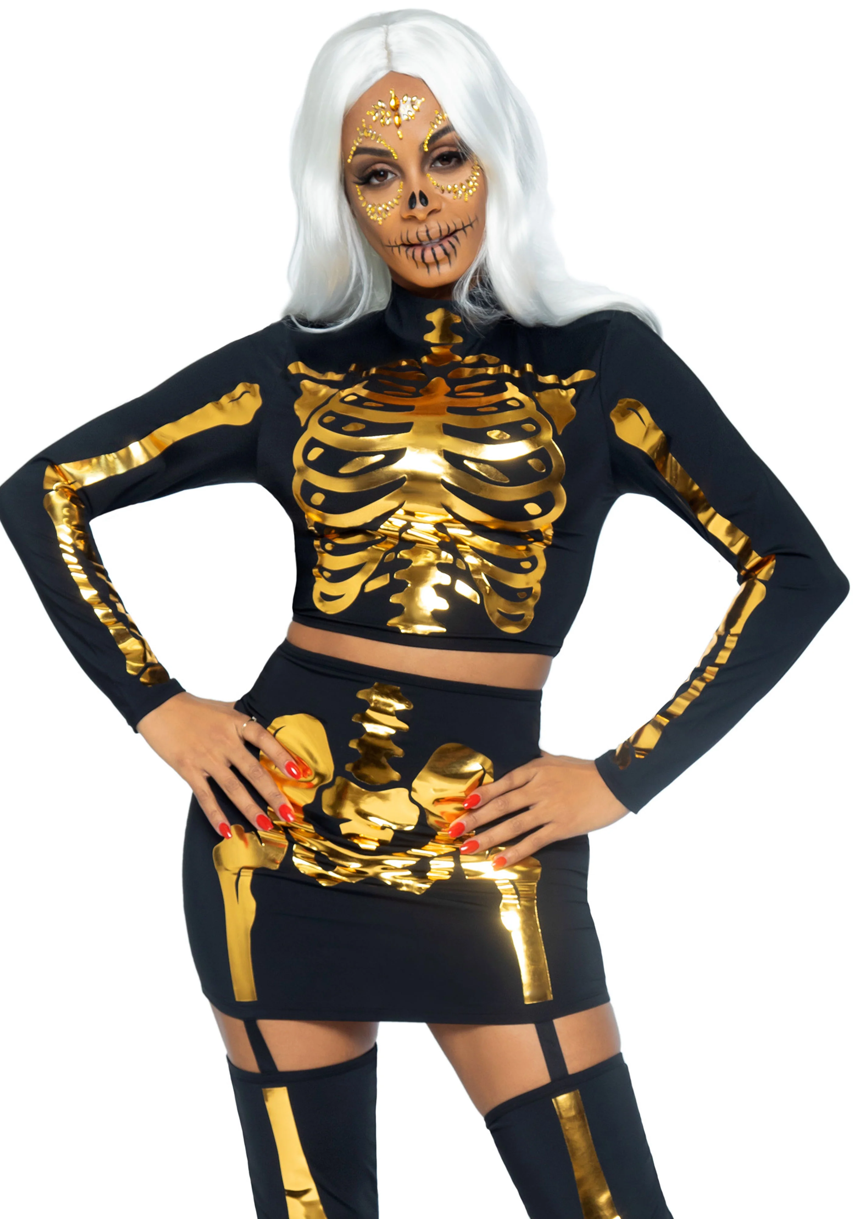 Golden Skeleton Top and Skirt