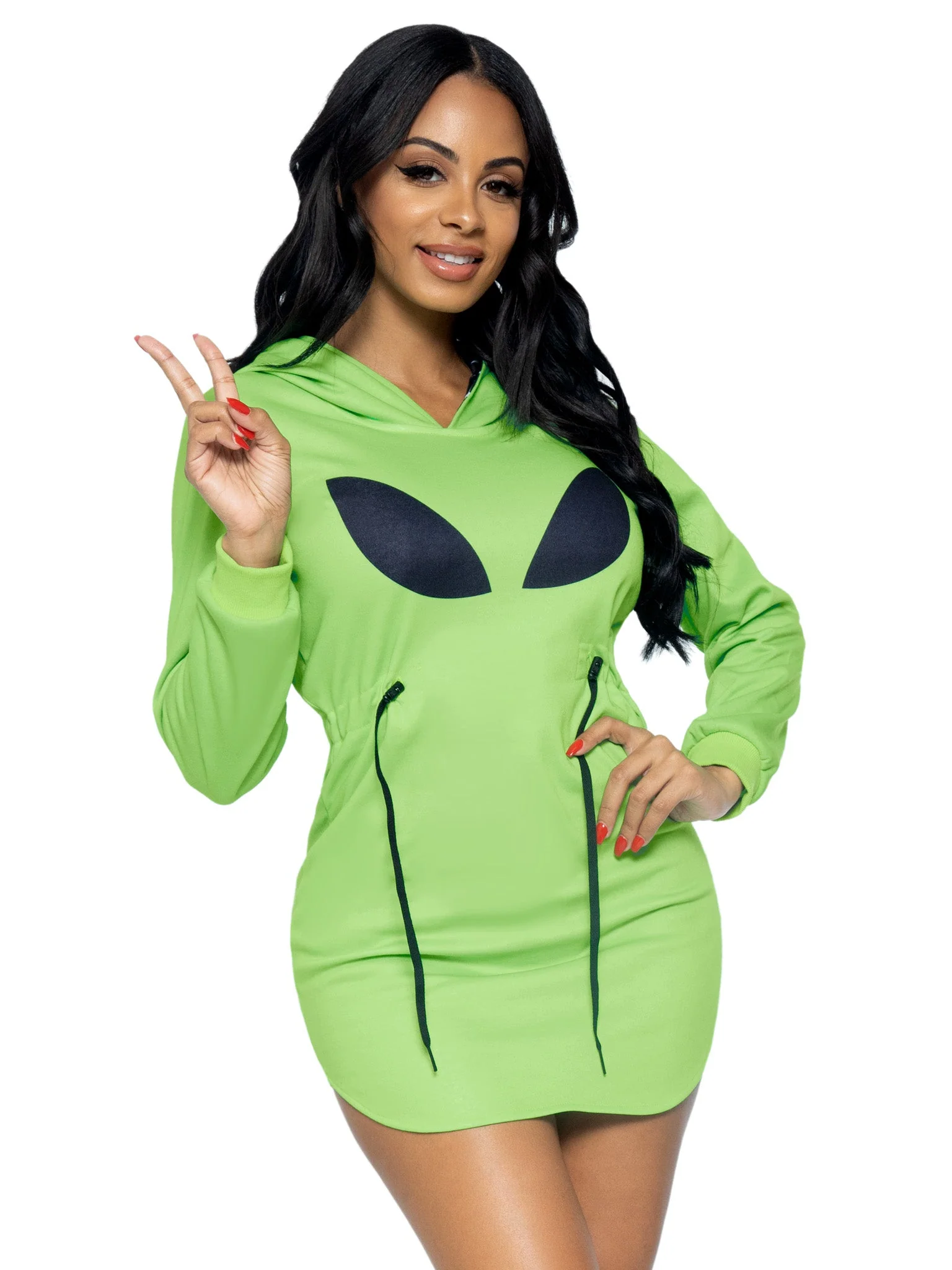 Alien Fleece Hoodie Dress - Image 3
