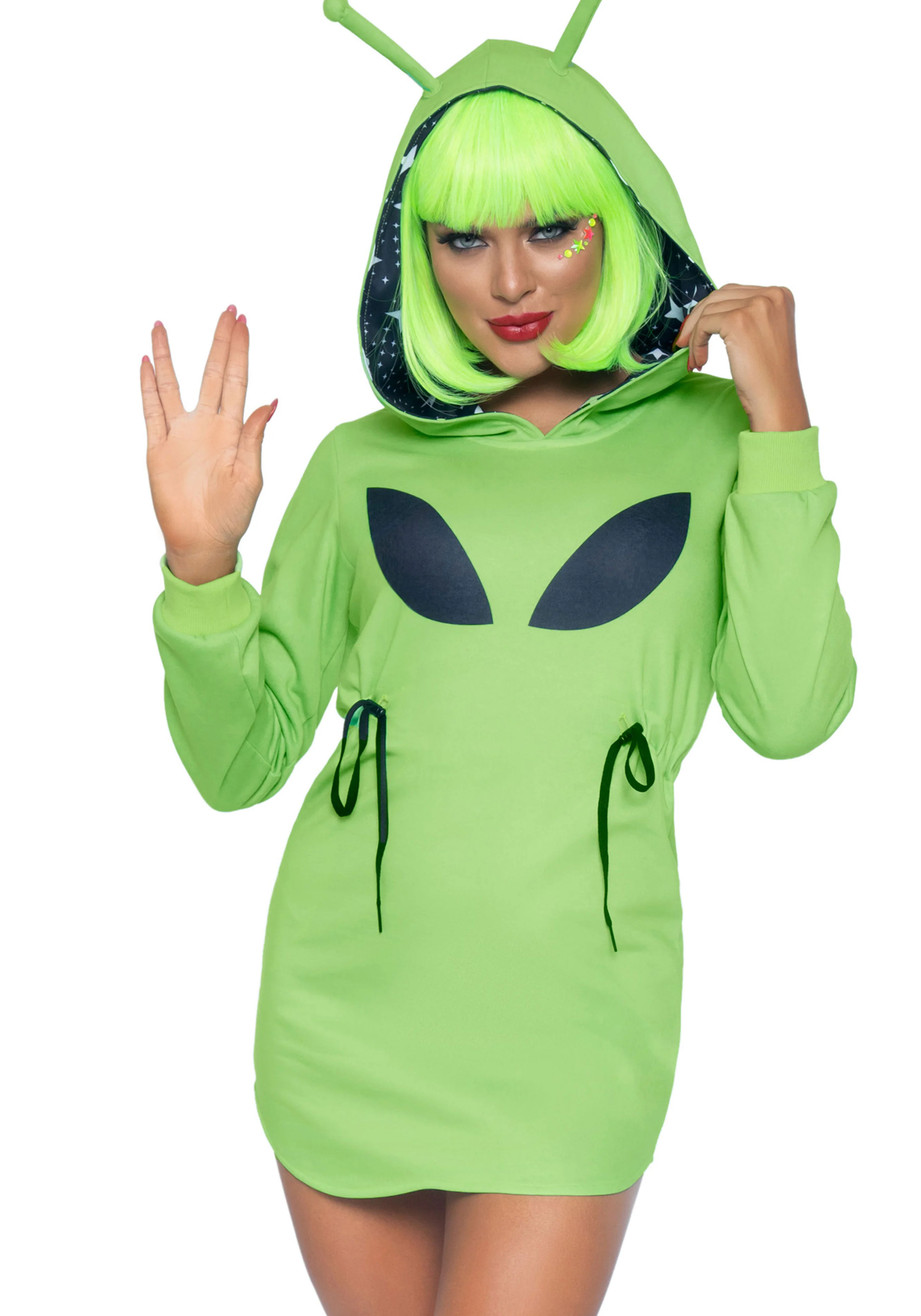Alien Fleece Hoodie Dress - Image 8
