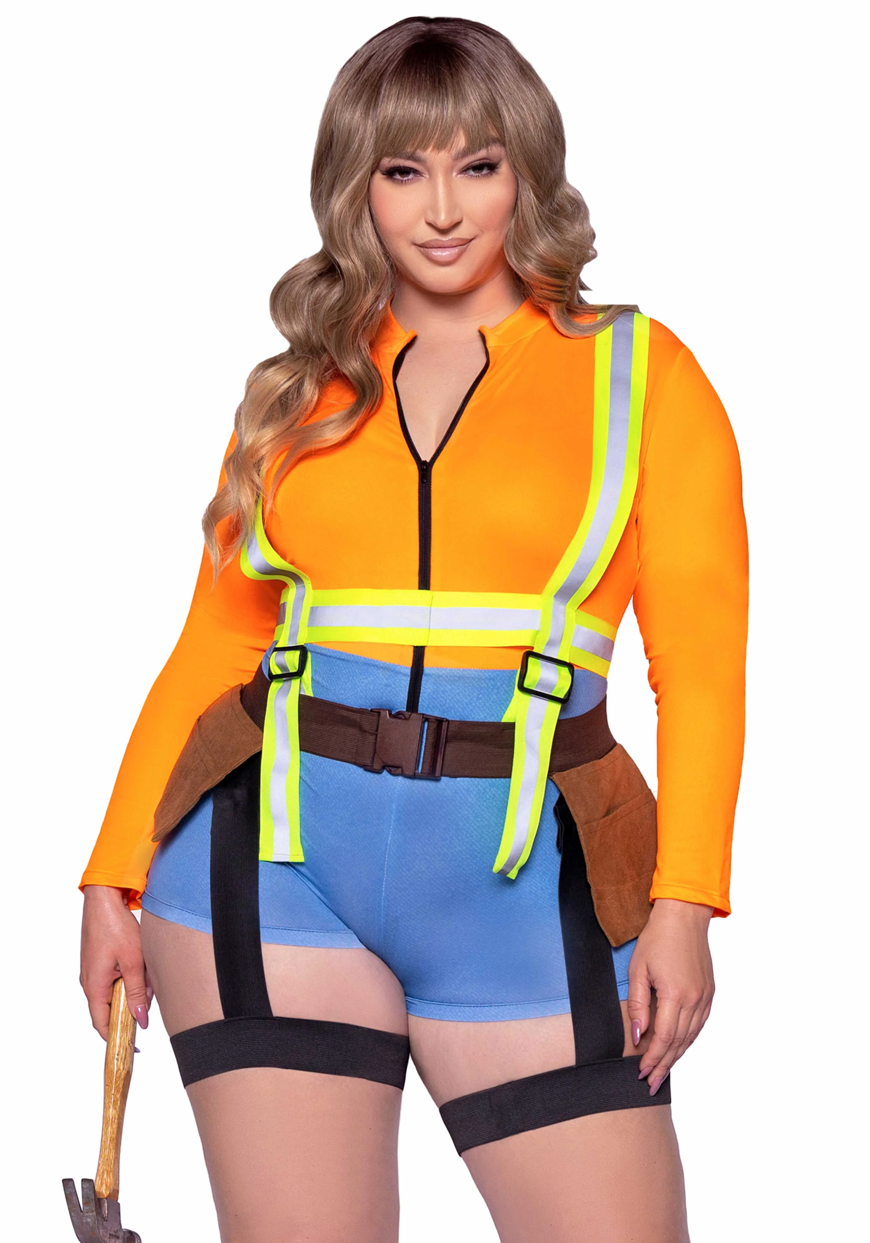 Plus Construction Worker Romper