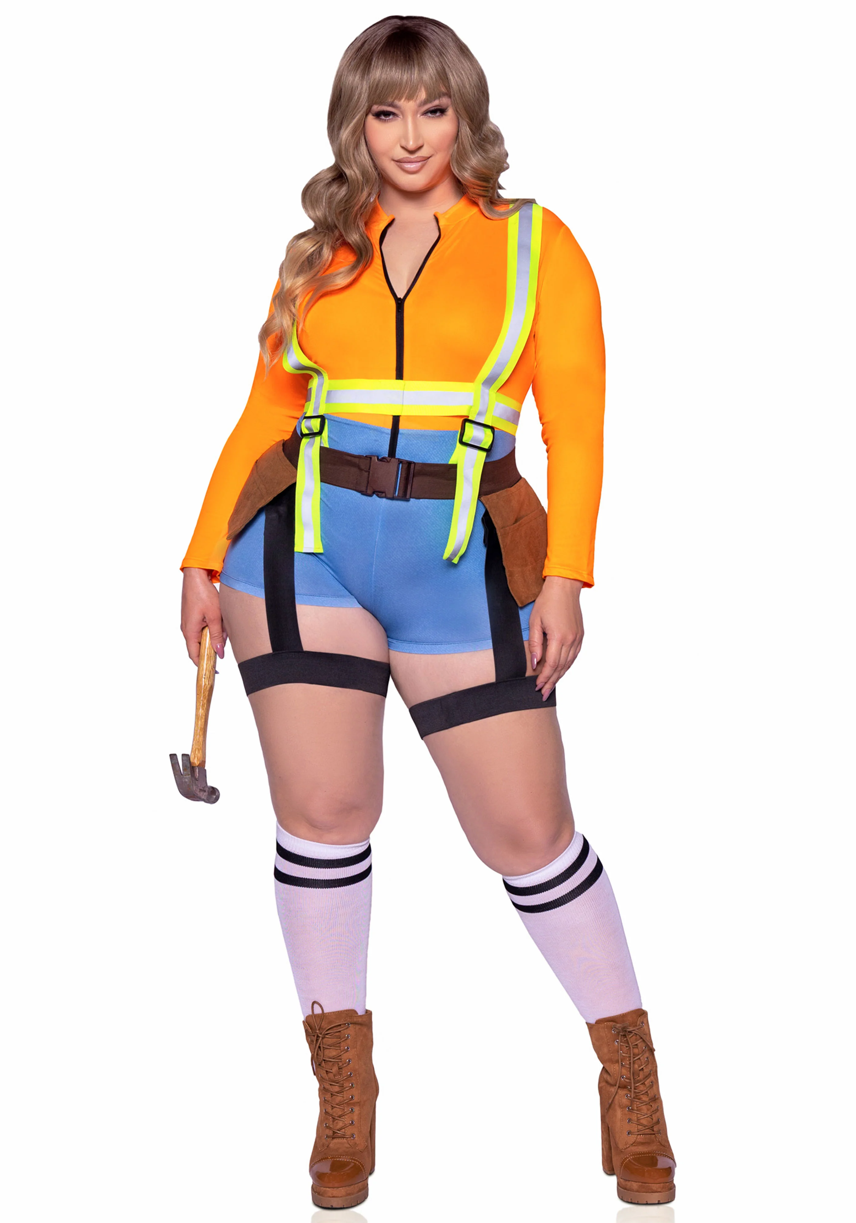 Plus Construction Worker Romper - Image 3