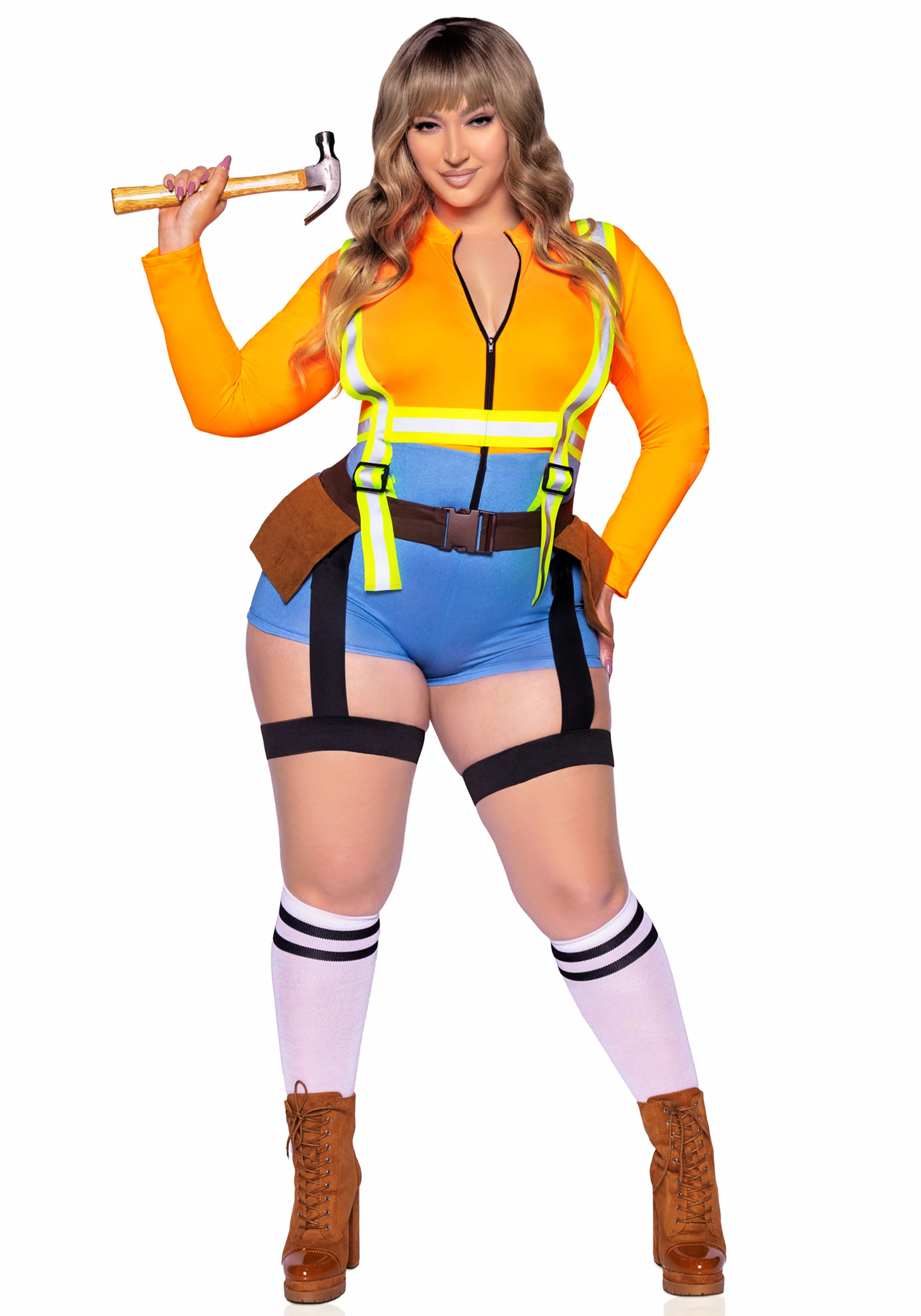 Plus Construction Worker Romper - Image 6