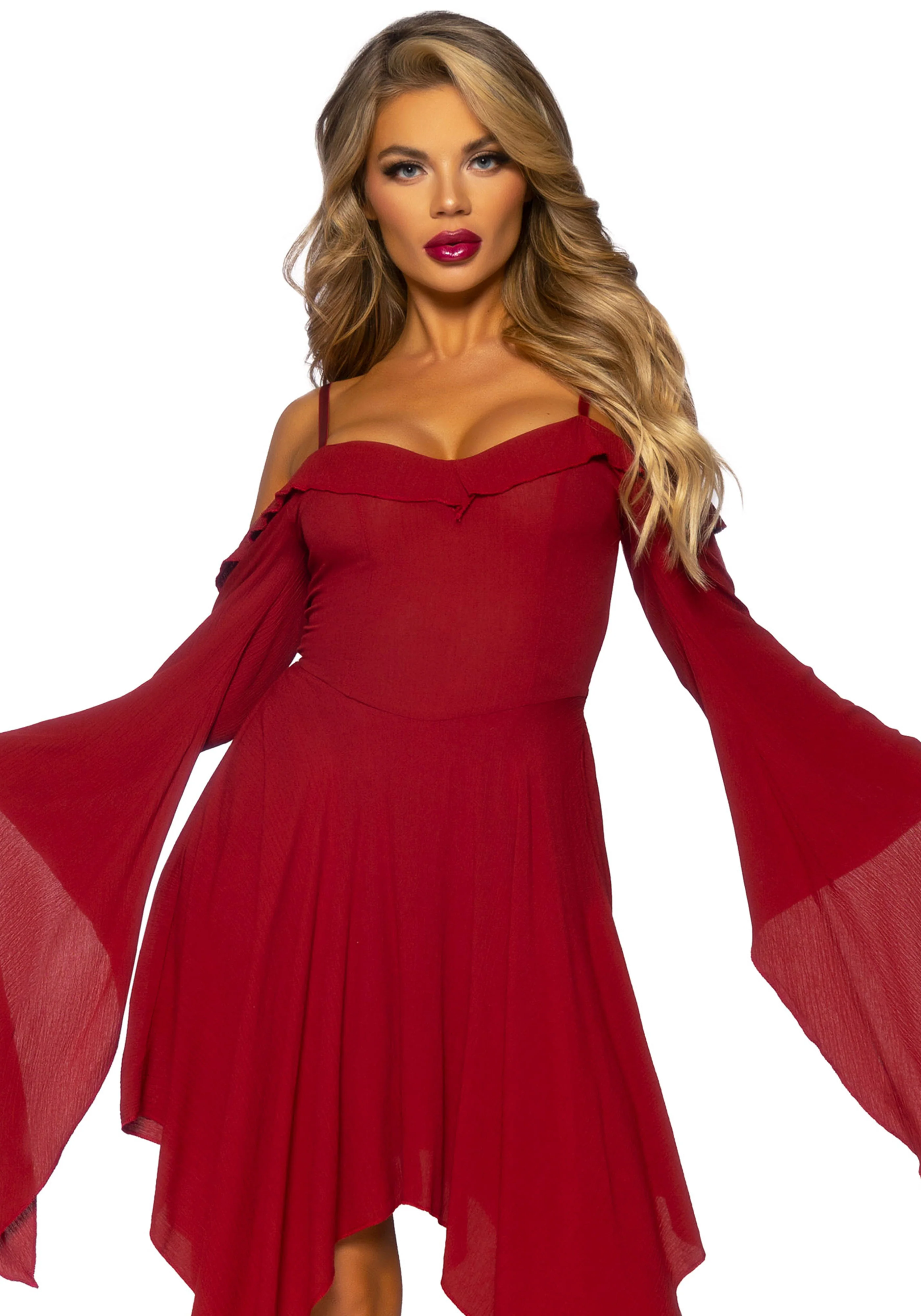 Cotton Bell Sleeved Dress - Image 16
