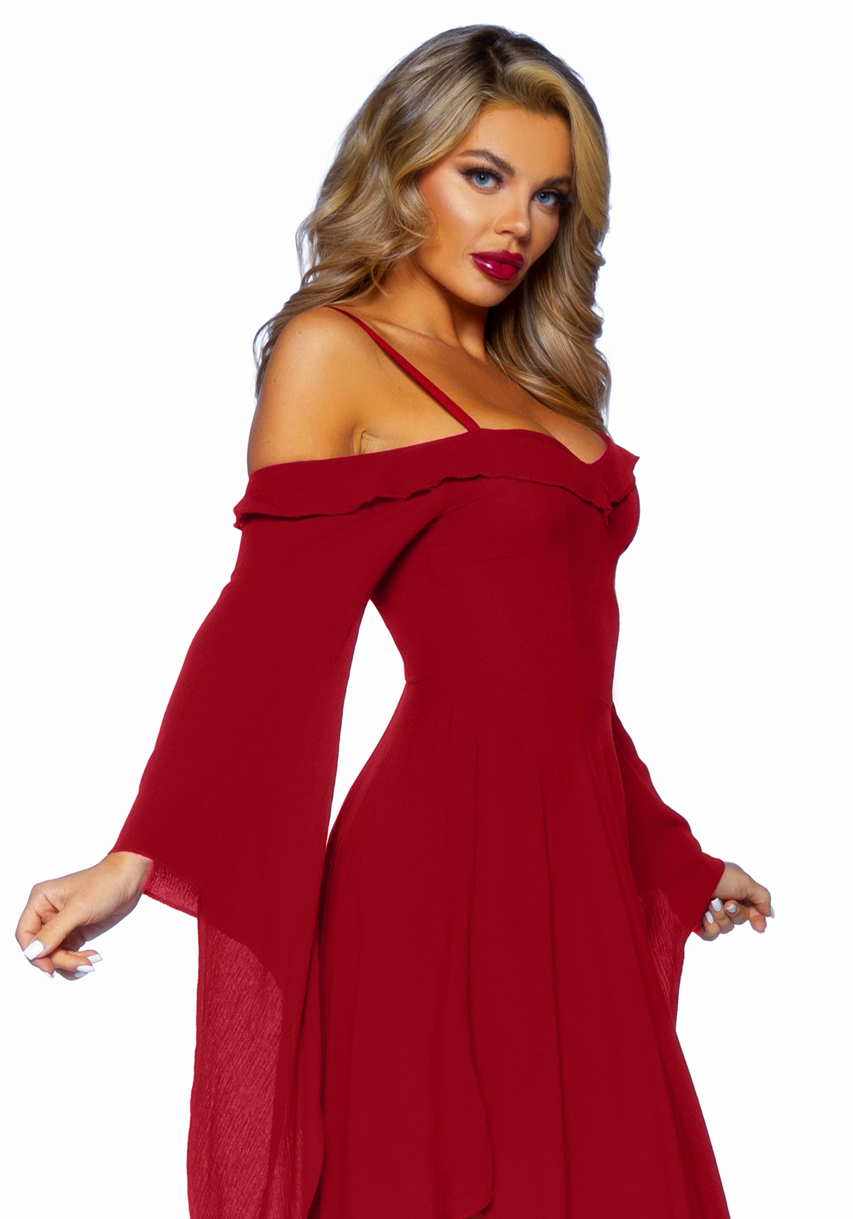 Cotton Bell Sleeved Dress - Image 17